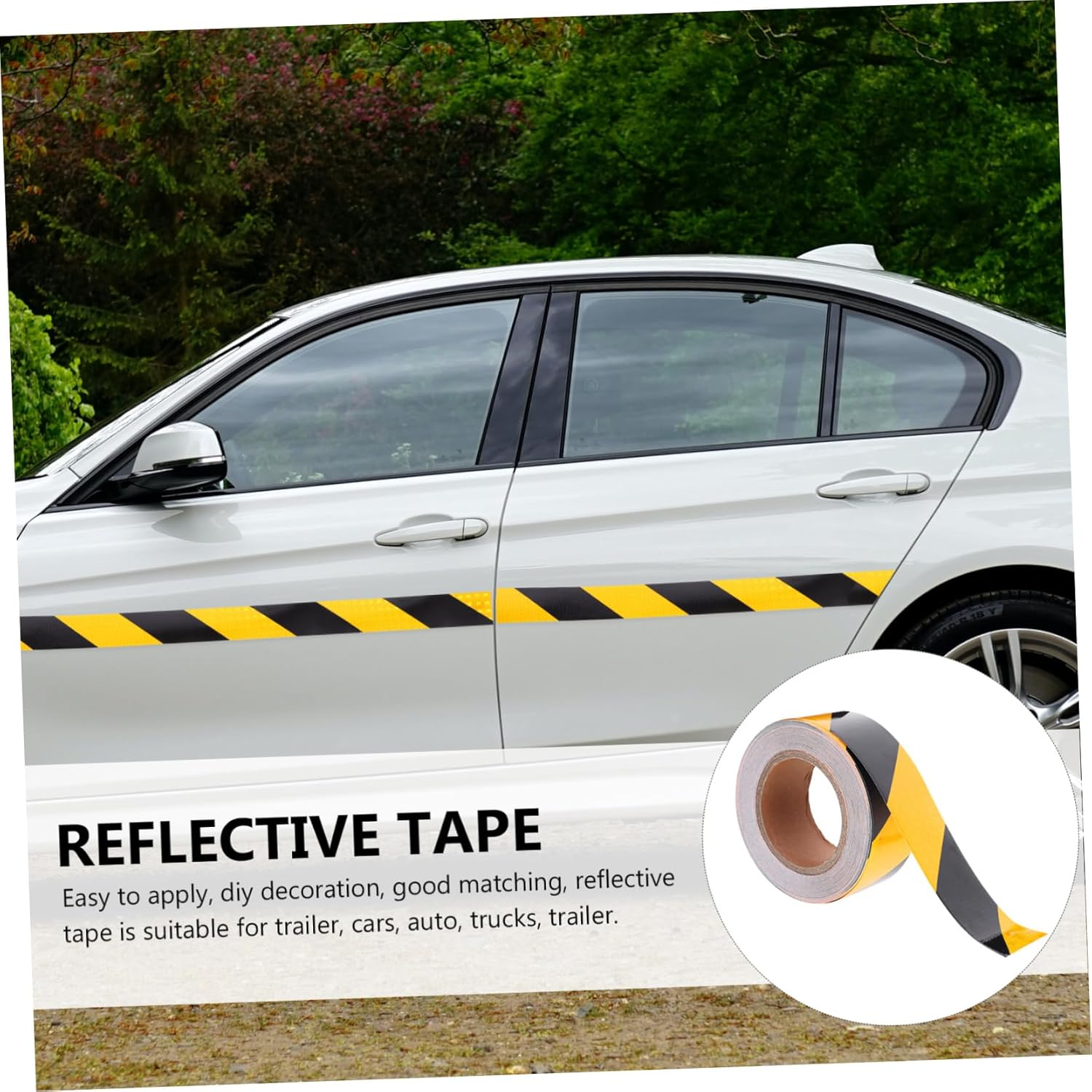 GANAZONO 4Rolls Reflective Decal for Car Truck Trailer Easy Application Scratch-Resistant Pet image number 3