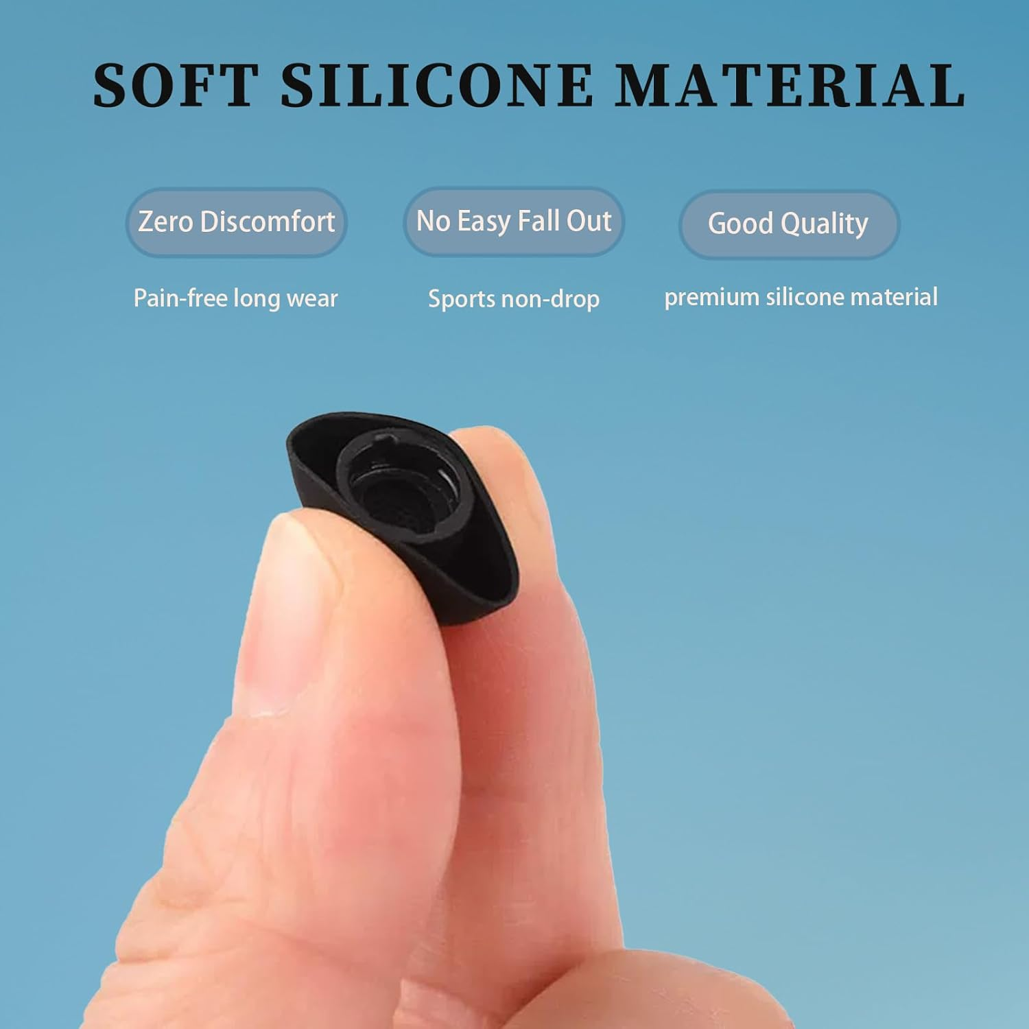 Galaxy Buds 3 Pro Replacement Ear Tips, Premium Silicone Earbuds with Cleaner Kit for Samsung Buds 3 Pro Earbuds, Secure Fit(Black)