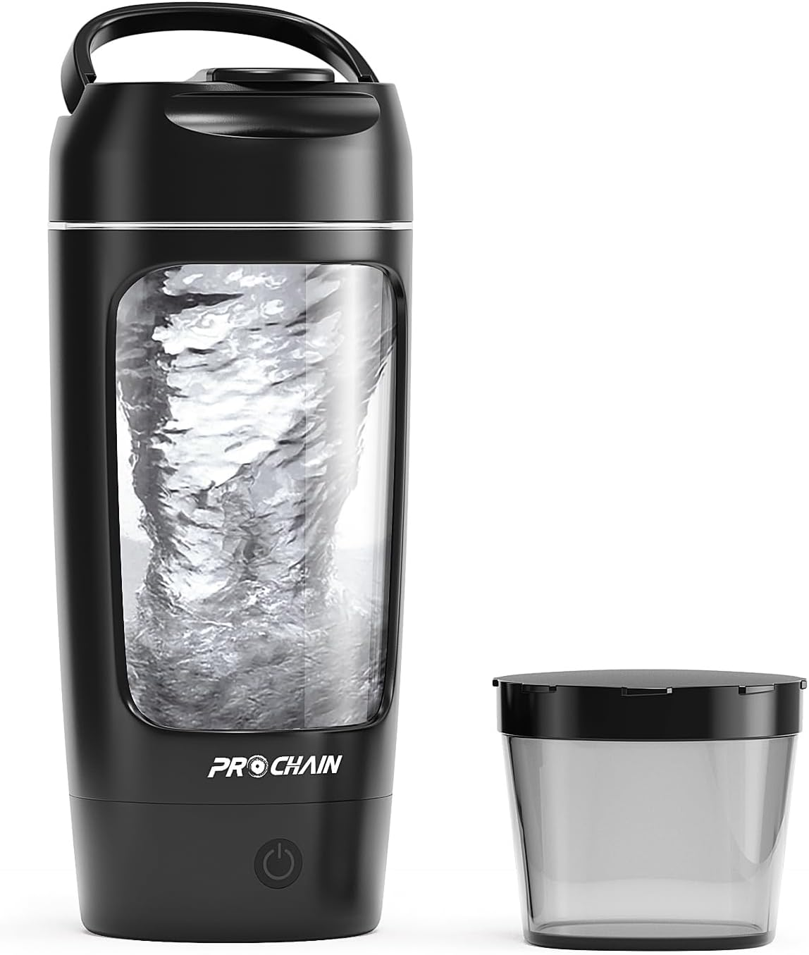 Electric Protein Shaker Bottle, USB Rechargeable Protein Shakes Mixer, with Powder Storge Cup, Portable Water Drink Bottles for Gym Sport Workout, Bpa-Free Tritan, 22Oz