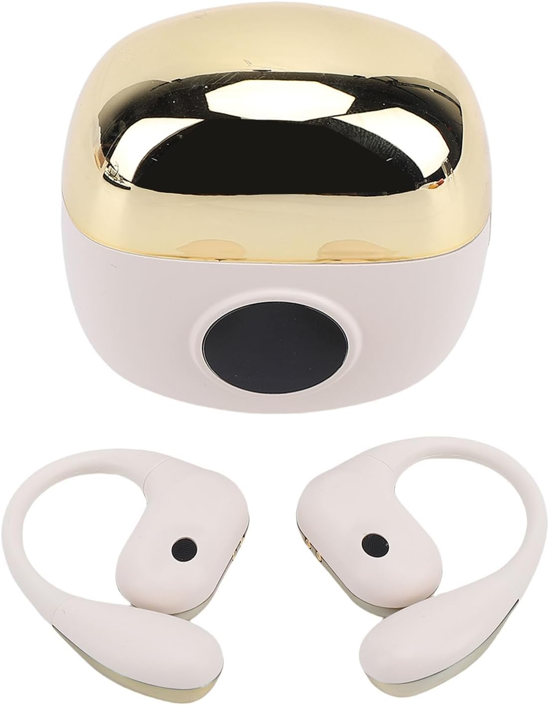 Pomya over Ear Headphones, Wireless Earhook Earbuds ENC Noise Cancellation, Hifi Sound Bluetooth Earphones 60H Playtime for Sports Meeting Workout (Black)