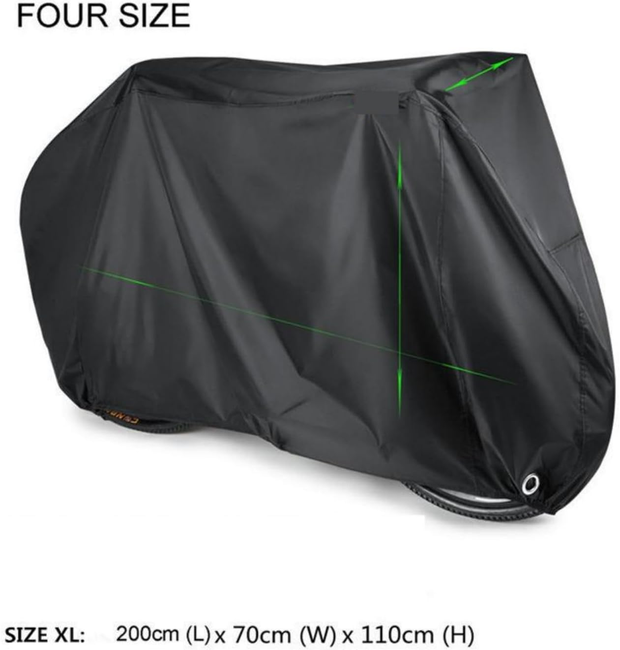 Extra Large Waterproof Bike Cover with Lock Holes - Premium 210D Oxford Fabric, Uv-Resistant Outdoor Protection for Mountain, Road, Electric Bikes - Includes Storage Bag, Pack of 1 image number 2