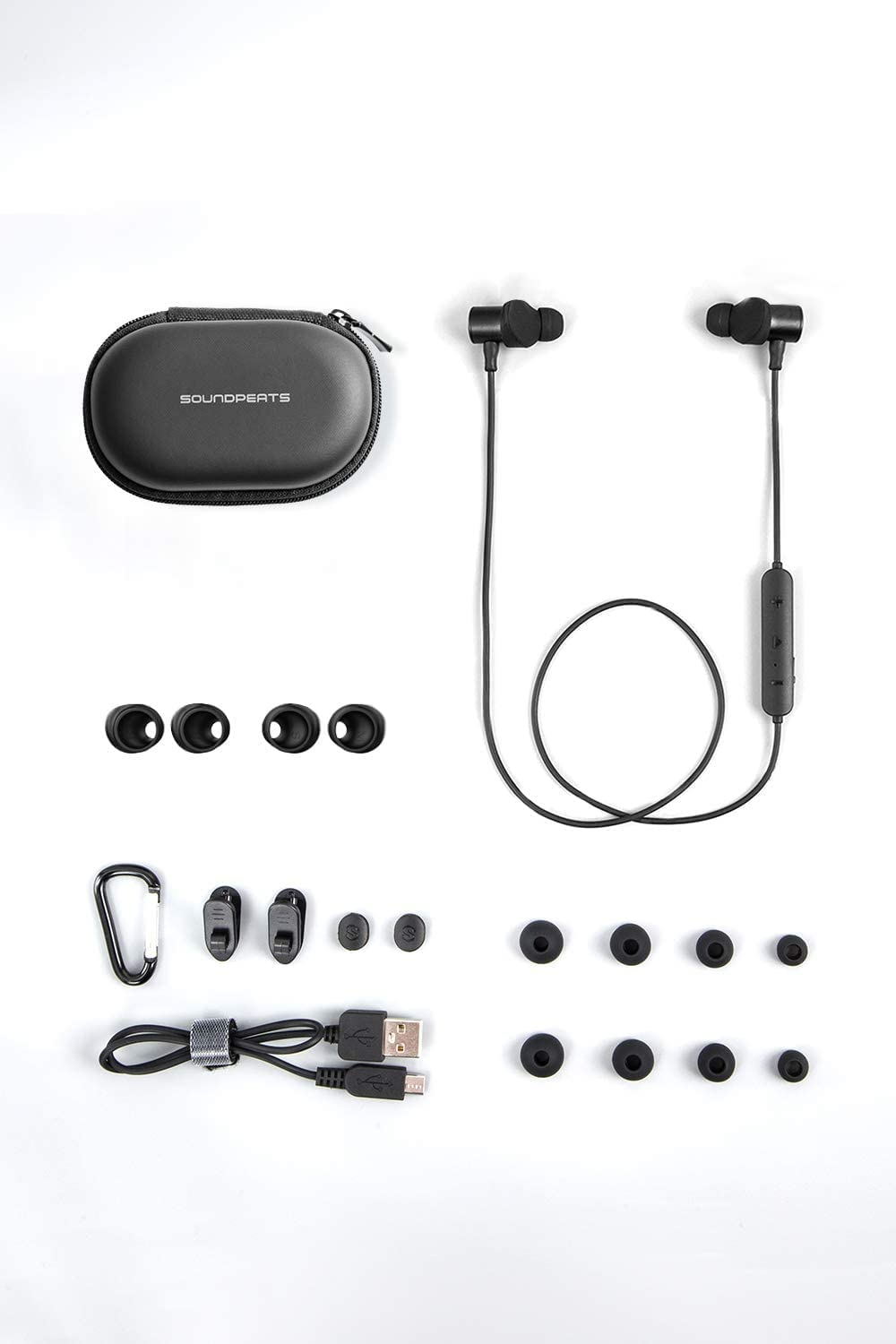 Soundpeats Q30 HD+ Bluetooth Headphones In-Ear Stereo Wireless 5.2 Magnetic Earphones IPX5 Sweatproof Earbuds with Mic for Sports, Immersive Bass, 10Mm Drivers, Aptx-Hd, 12 Hours Playtime, Type C image number 3