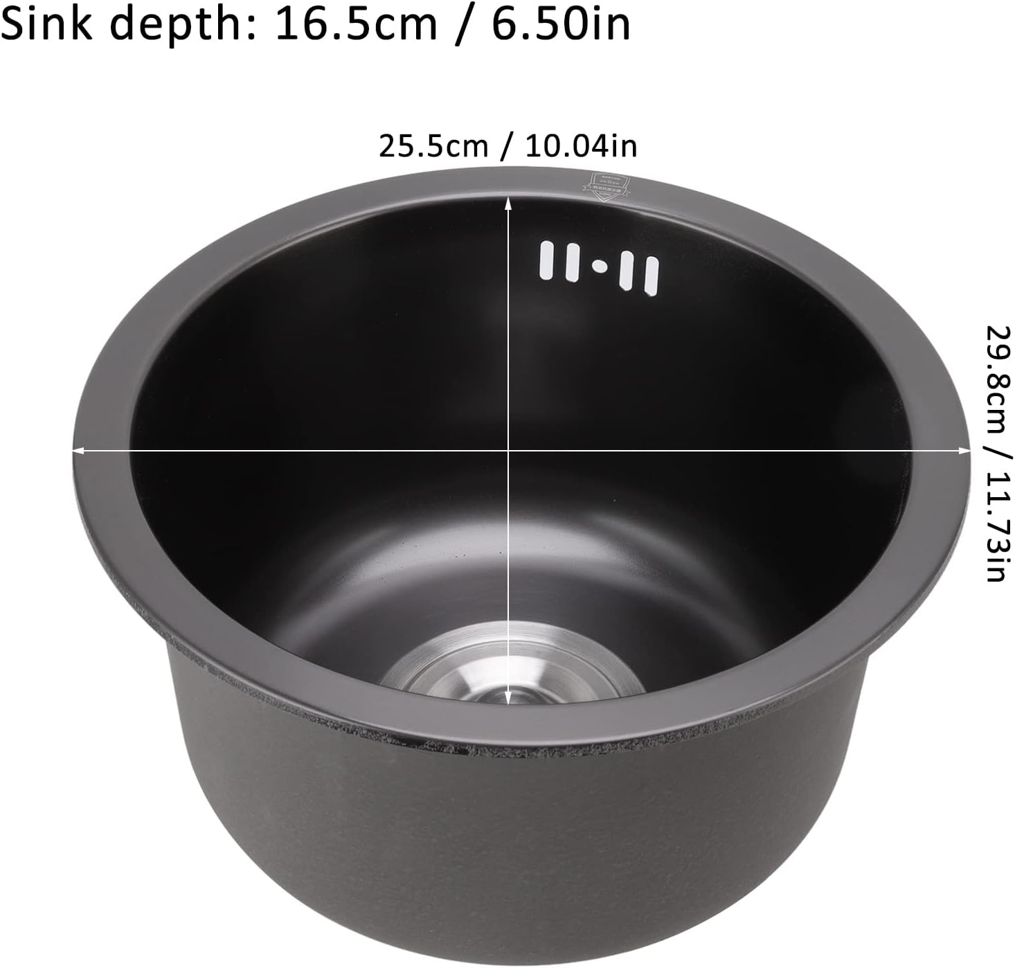 Round Kitchen Sink with Excellent Drainage and Maximum Flexibility - round Kitchen Sink Stainless Steel Basin Single Bowl with Drain Accessories for Home (#1) image number 5