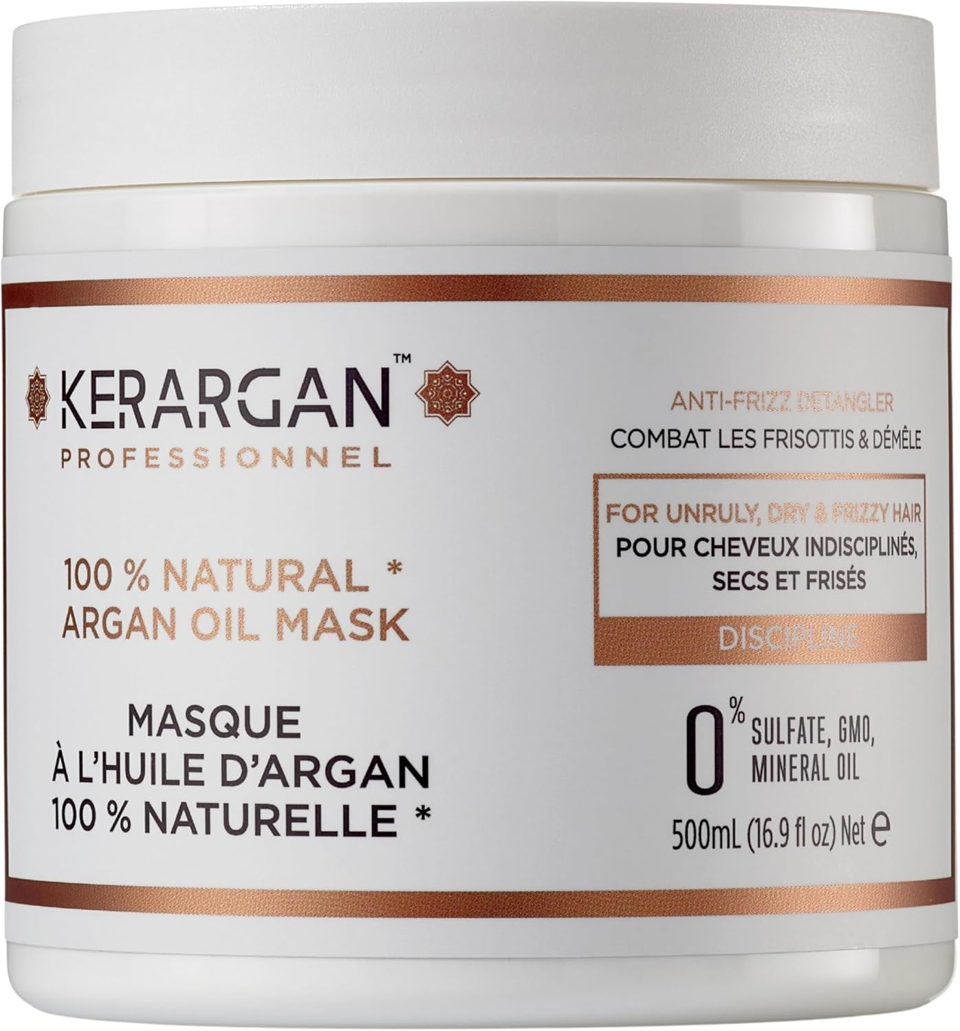 Kerargan - Argan Oil Mask for Intensive Care and Strengthening of Curls - for Curly Hair - Sulphate, Paraben and Silicone Free - 500 Ml image number 5