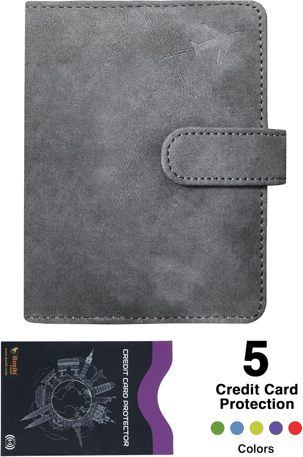 Boxiki Travel PU Leather Passport Holder Travel Wallet &ndash; Passport Cover for Passport & Credit Cards with Ultra-Compact Design for Secure Traveling &ndash; Ideal for Men and Women