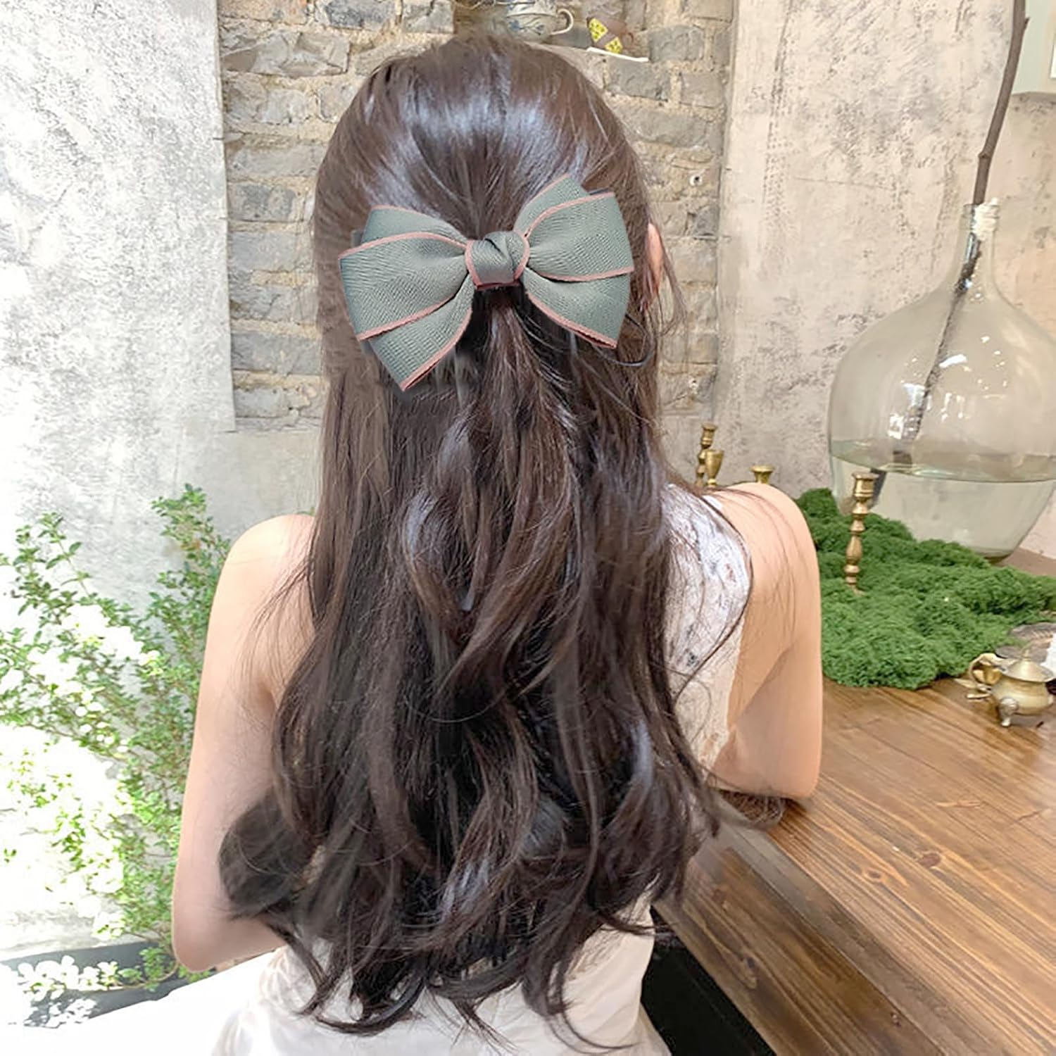 Blue Hair Bows for Women Bow Hair Clips Silky Satin Bow Clips Cute Hair Bow Clips French Hair Band Bow Prom Bows Hair Wedding Barrette Party Bowknot Hair Accessories image number 4