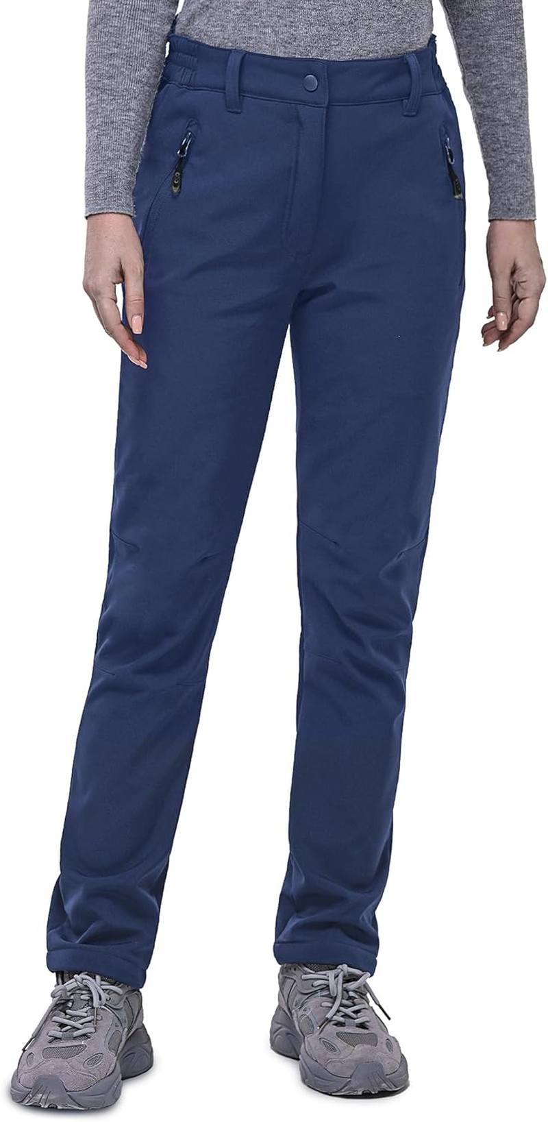 33,000Ft Women'S Winter Softshell Trousers Waterproof Pants Warm Fleece Lined Snowproof Thermal Hiking Fishing Ski Pants