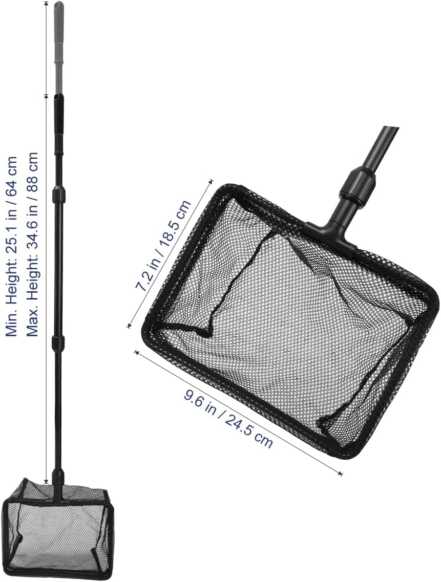 POPETPOP Fish Catching Net- Telescopic Landing Net, Fishing Net Freshwater for Fish Tank Aquarium Lakes Ponds image number 3