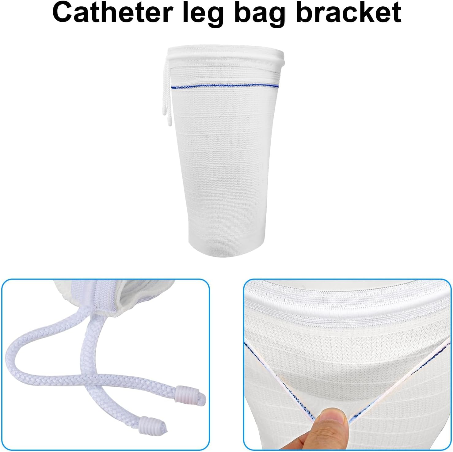 Catheter Leg Bag Holder, Catheter Bag Holder with Adjustable Strap, Fabric Catheter Stabilization Device,Leg Sleeve for Catheter Bag,Urine Drainage Bag Cover,Urinary Incontinence Catheter Supplies(M) image number 2