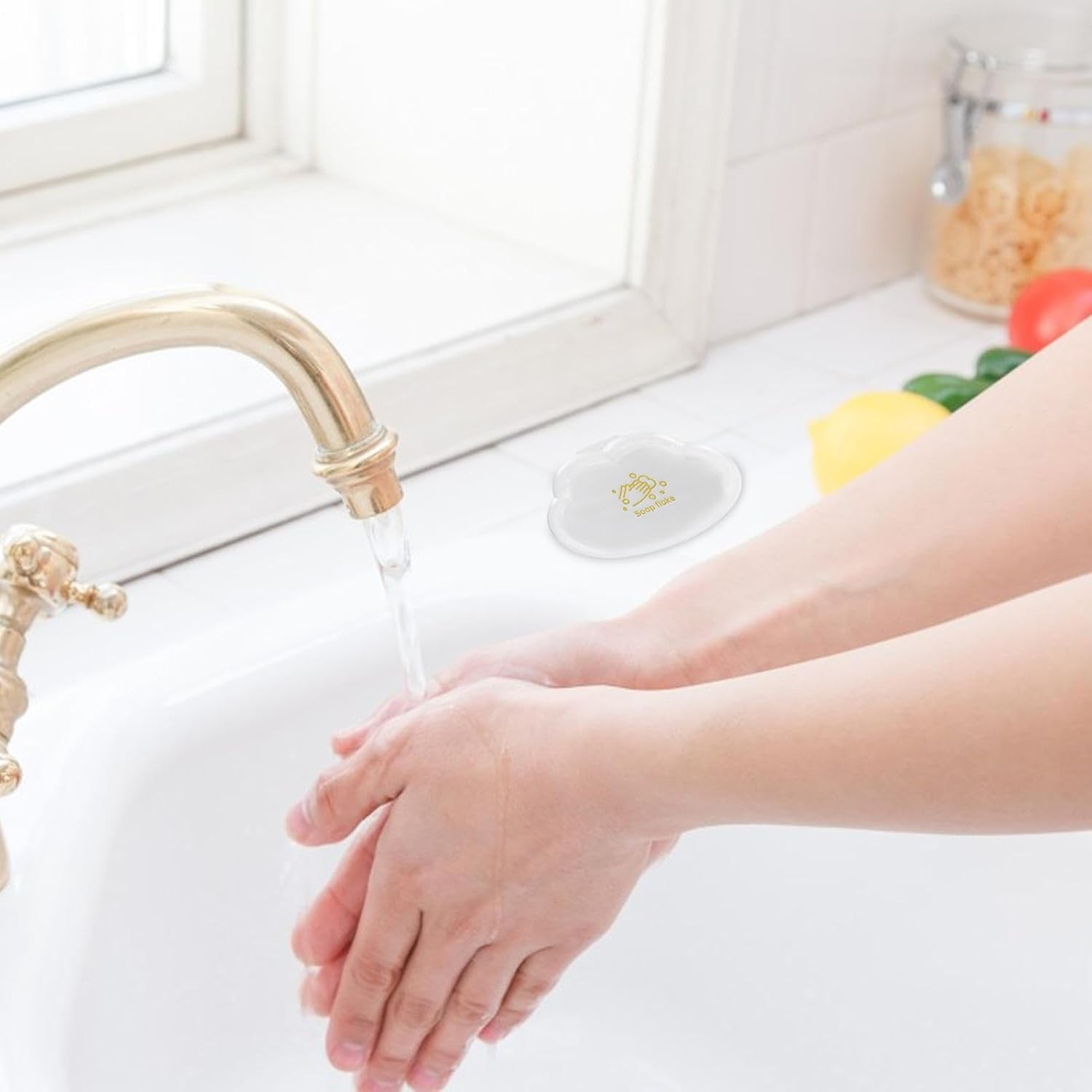 Soap Paper Sheets: 50 Disposable Portable Travel Soap Sheets | Cloud Shaped Handsoap Flakes, Travel Foam Hand Wash Skin for Outdoor L image number 4