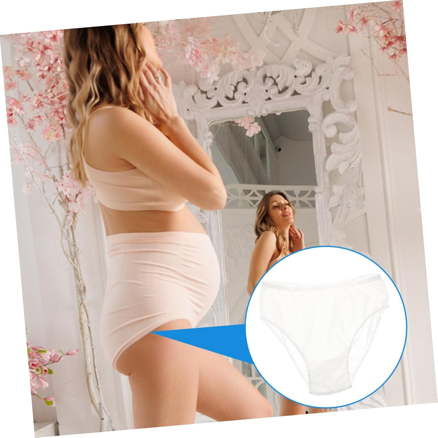 4Pcs Cotton Underwear Women Panties Maternity Pants Period Underwear Bonds Mom image number 2