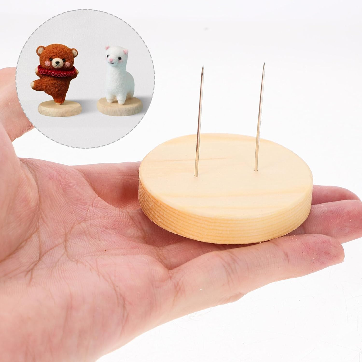 6Pcs Doll Stand Felting Doll Display Holder with Wooden Base Crochet Doll Stand Needle Display Rack Double Steel Needle Rag Doll Holder for Doll Accessories Support Bracket/53 image number 6