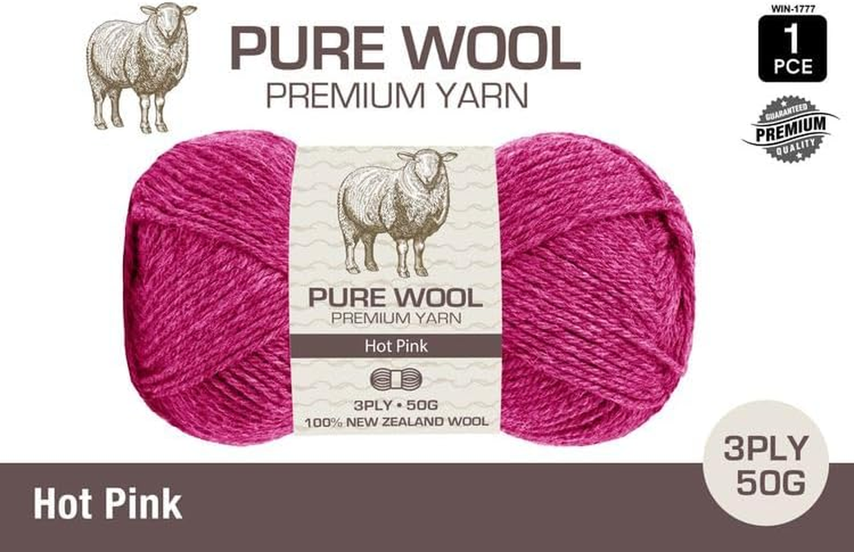 Yatsal 3-Ply Pure Wool 50 G, Hot Pink image number 1