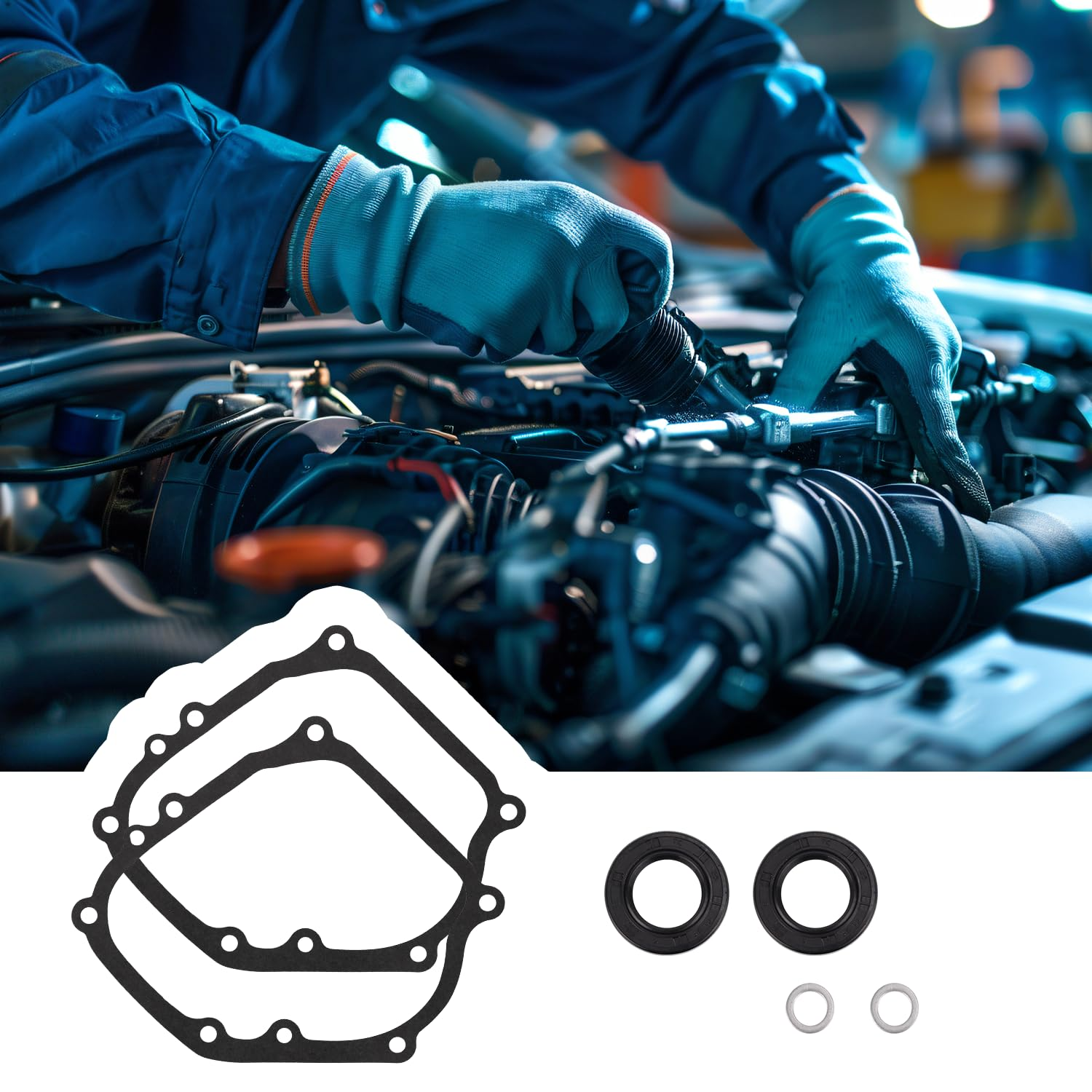 Crank Case Side Cover Gasket Oil Seal Kit, Compatible with Coleman Mini Bike and Predator 212 and Baja 196Cc 200Cc 224Cc and Tillotson and Honda GX160 GX200