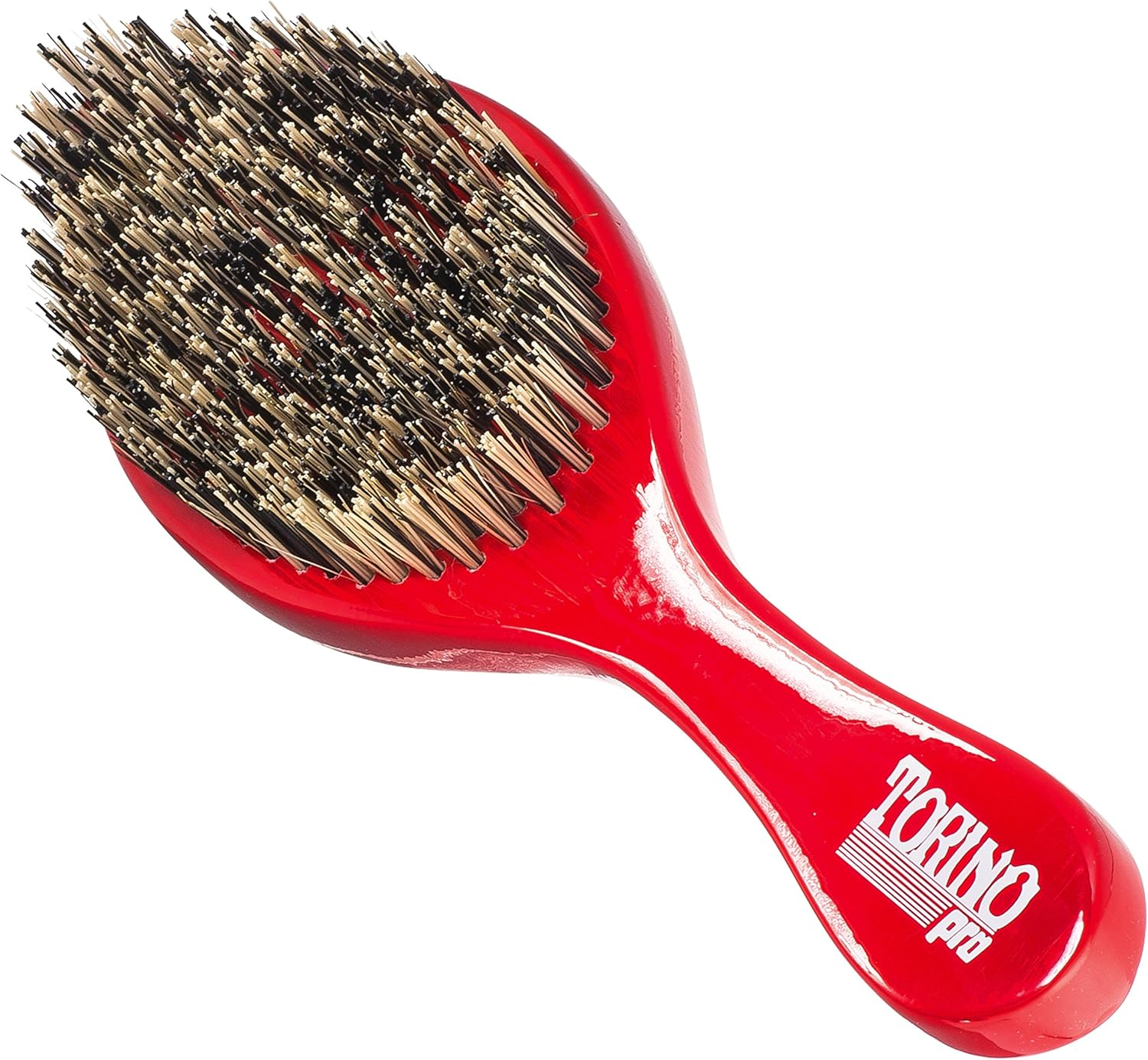 Torino Pro Wave Brush #470 by Brush King - Extra Hard Curve Wave Brush with Reinforced Boar & Nylon Bristles - Great for Wolfing - Curved 360 Waves Brush image number 1