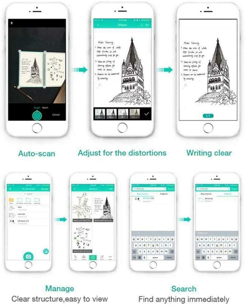 Erasable Reusable Elfinbook Smart Notebook 2.0 Upgraded Pen Ios Cloud Business B4A1 image number 5