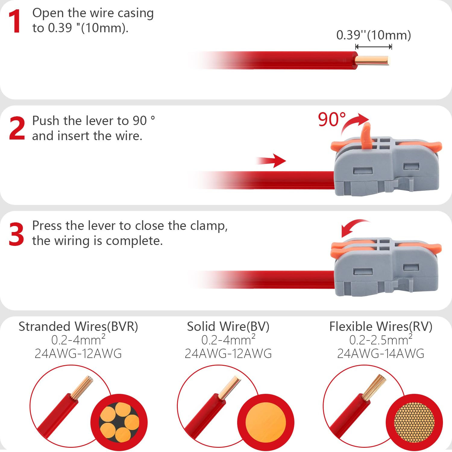 XALXMAW 22Pcs Lever Wire Connectors, 1 in 2 Out DIY Mini Splicing Compact Splitter Docking Terminal Block Electrical Connectors, 24-12 AWG image number 1