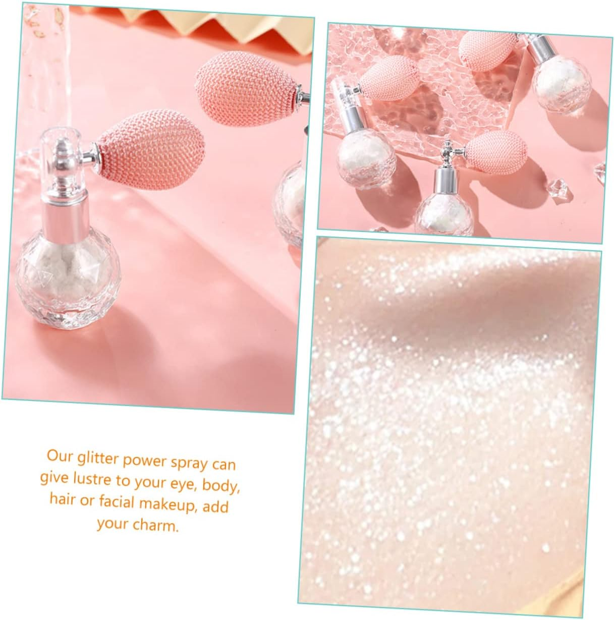 Healeved Diamond Highlight Powder Spray Glitter Makeup Body Highlighter Women Glitter Spray Sparkle Powder Compact image number 6