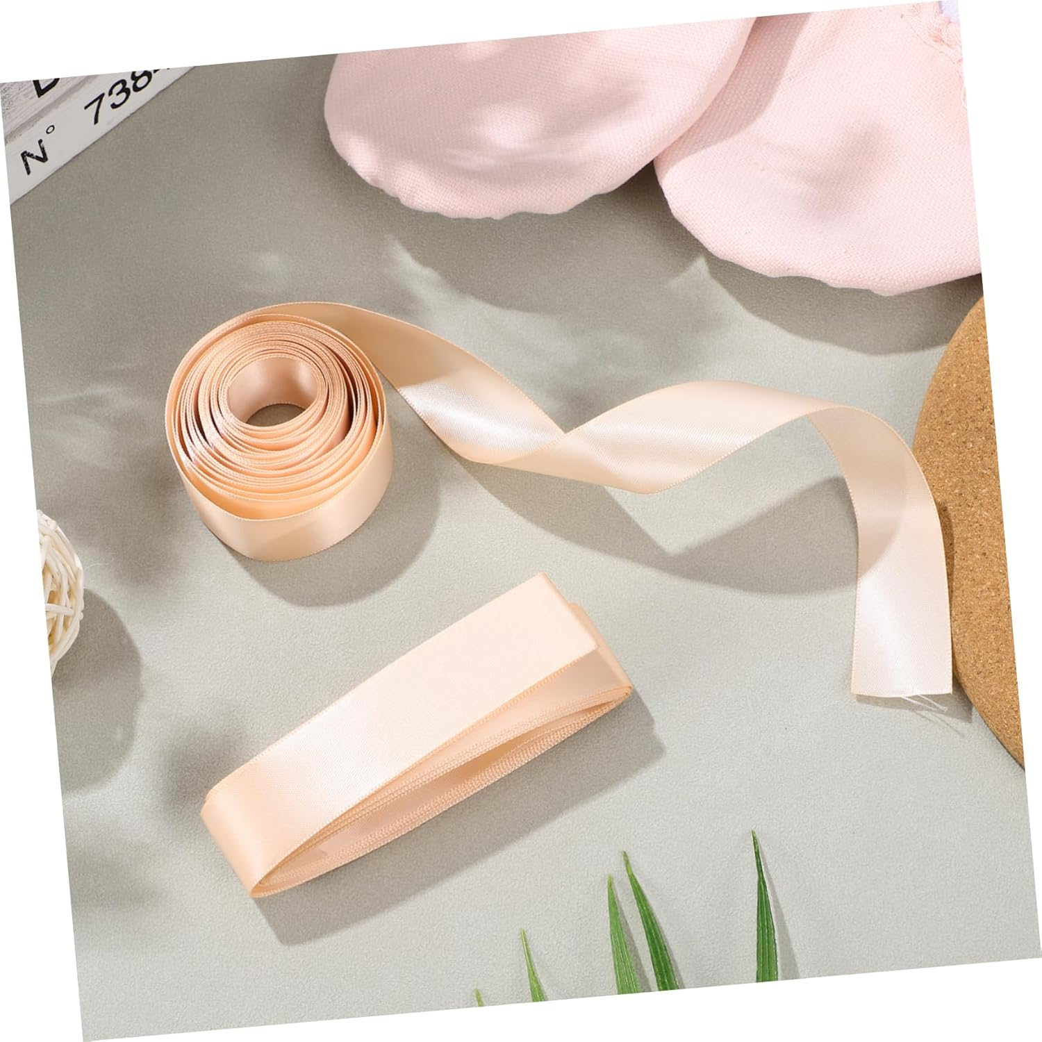 2Pcs Pointe Shoe Ribbons for Ballet Satin Dance Shoe Straps in Ballet Pink Wide Ribbons for Performance and Rehearsals image number 6