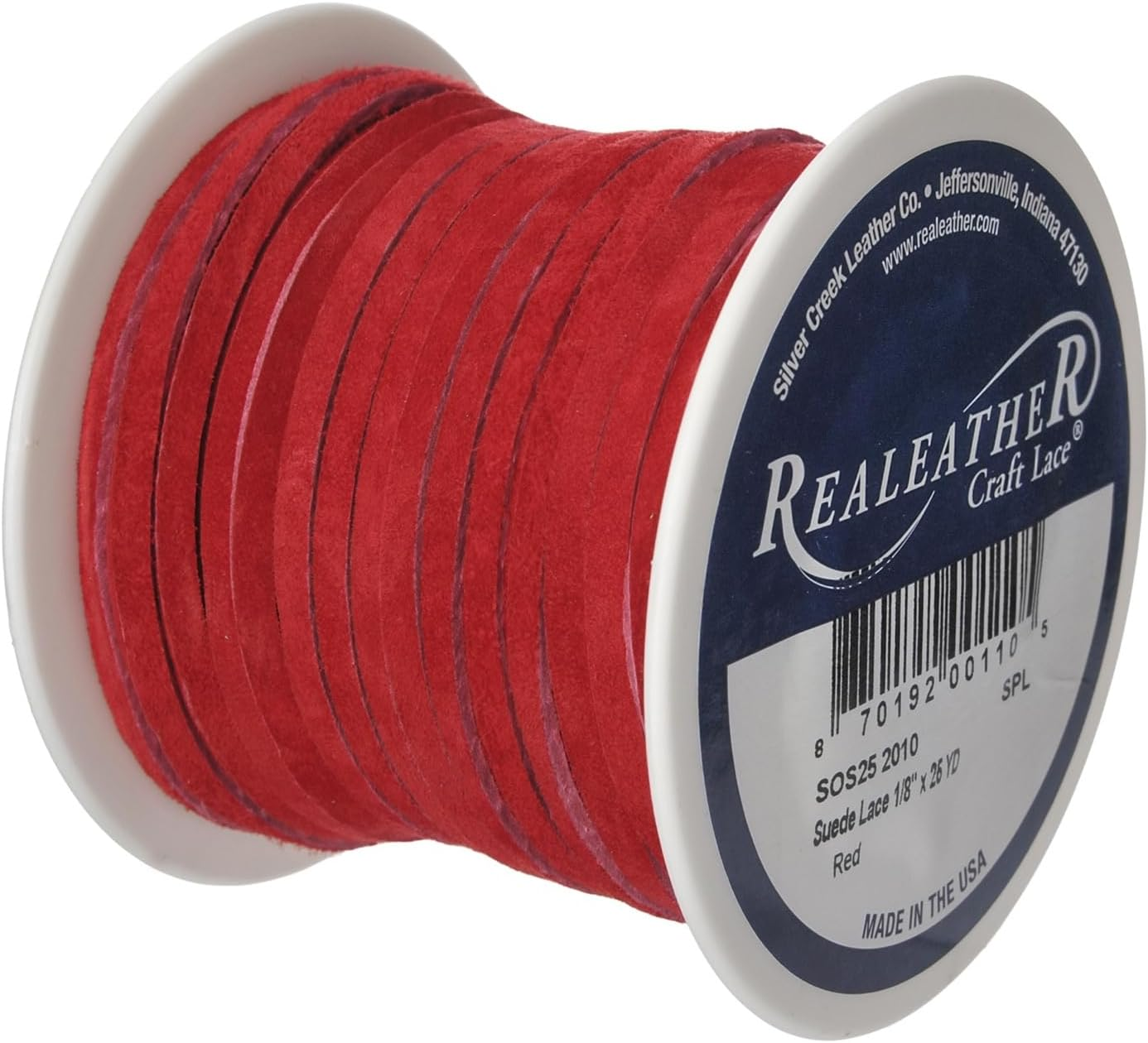 Realeather Crafts Suede Lace, 0.125-Inch Wide and 25-Yard Spool, Red - Dark Brown image number 3