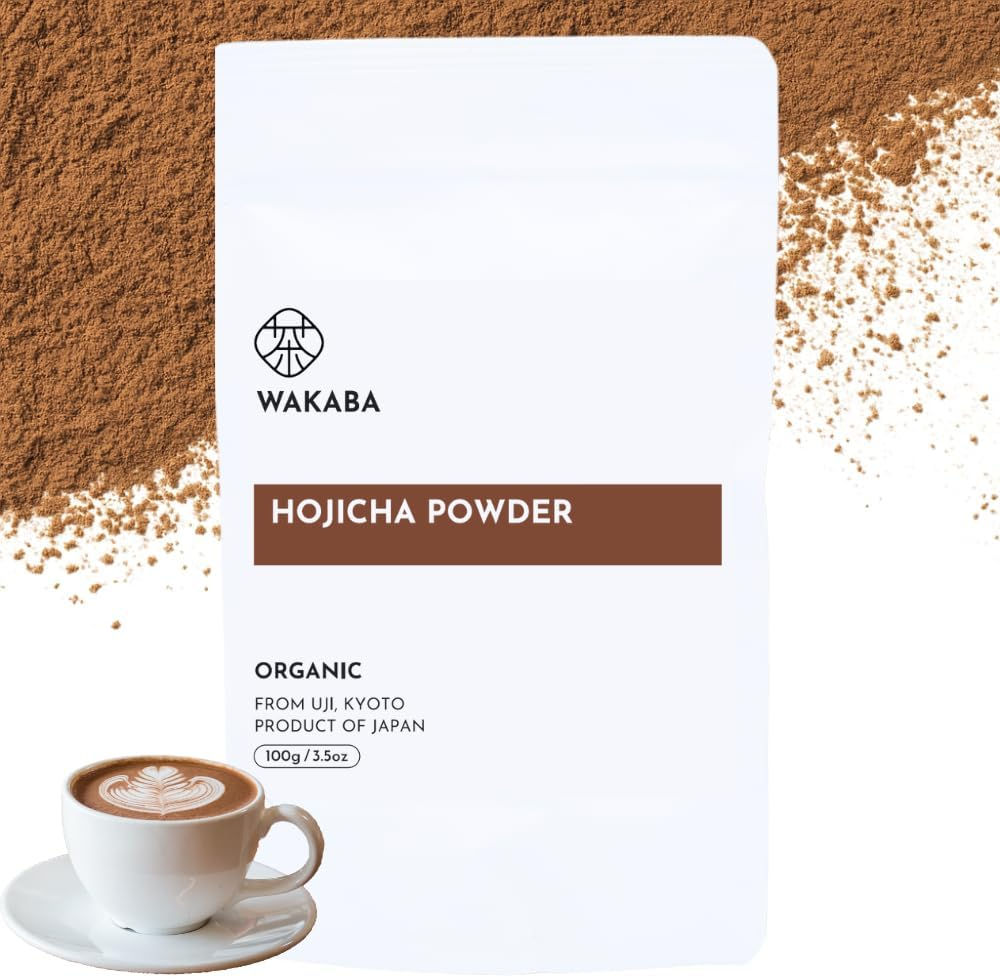 WAKABA Premium Organic Hojicha Powder 100G from Uji, Kyoto, Japan | Roasted Green Tea | for Latte, Baking, Cooking | Cafe Package image number 3