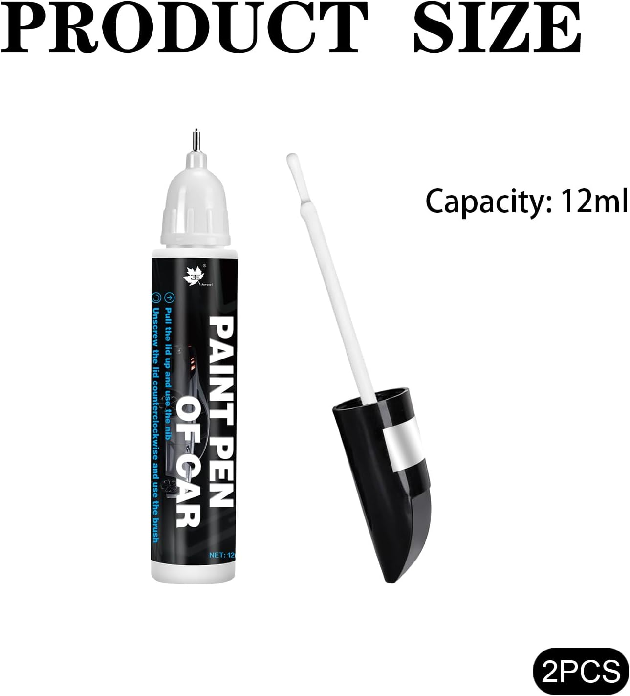2Pcs Car Scratch Remover, 2-In-1 Touch up Paint Pen. the Paint Touch up Pen Is Used for Car Scratch Repair, Such as Long and Thin, Dot Scratches (White) image number 6