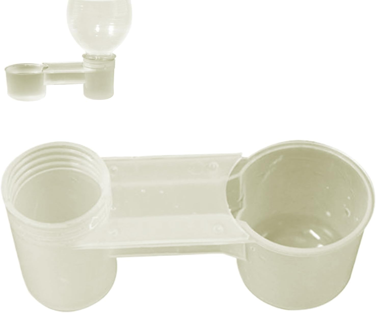 Bird Water Dispenser | Water Bottle Bird Drinker for Cage - Splash-Proof Transparent Dispenser Double-Port Design for Pigeons Chickadees Parakeet Finches Chicken Home Garden image number 6