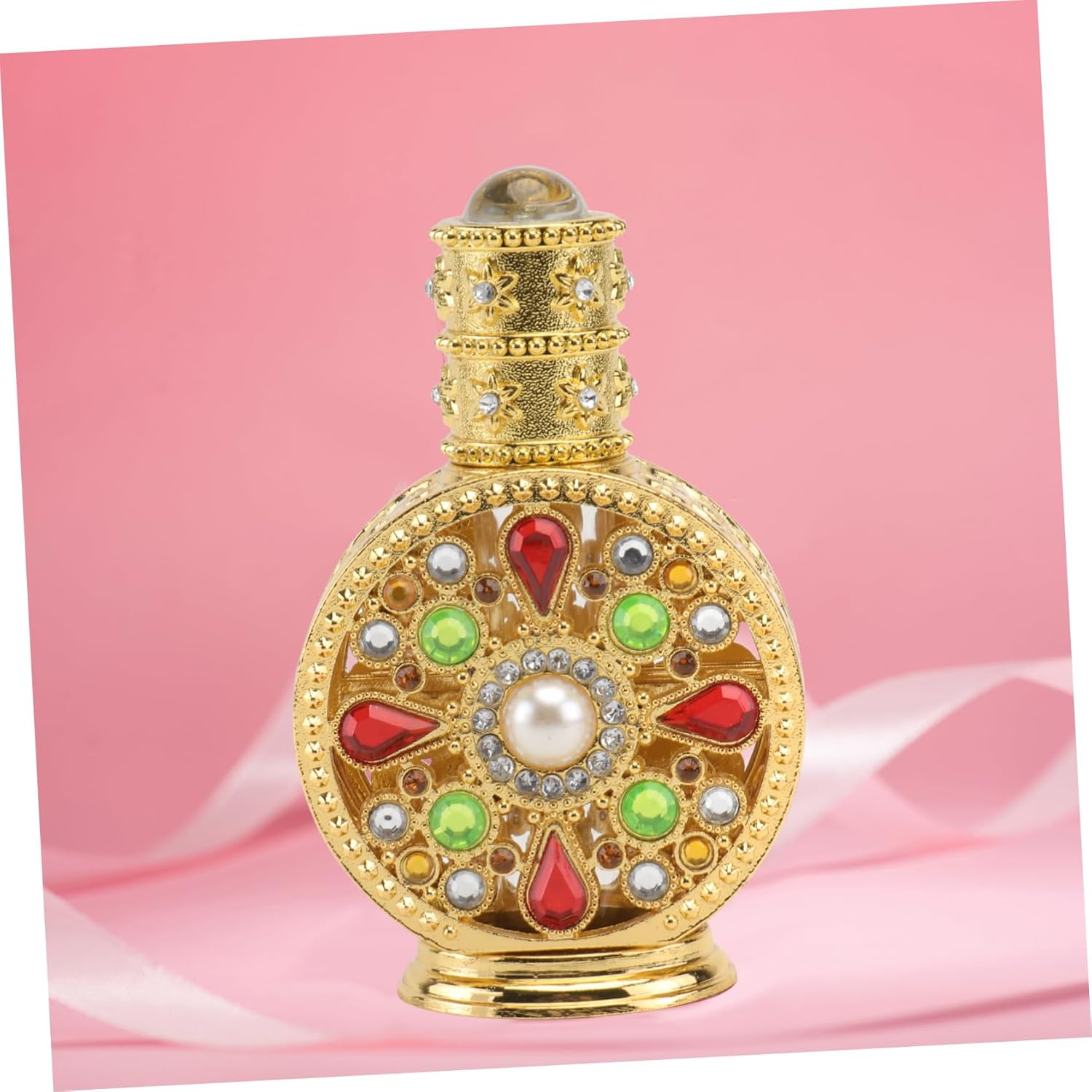 2Pcs Delicate Perfume Bottle Inlaid Design Refillable Glass Bottle for Essential Oil Storage Empty Perfume for Liquid Dispenser image number 4