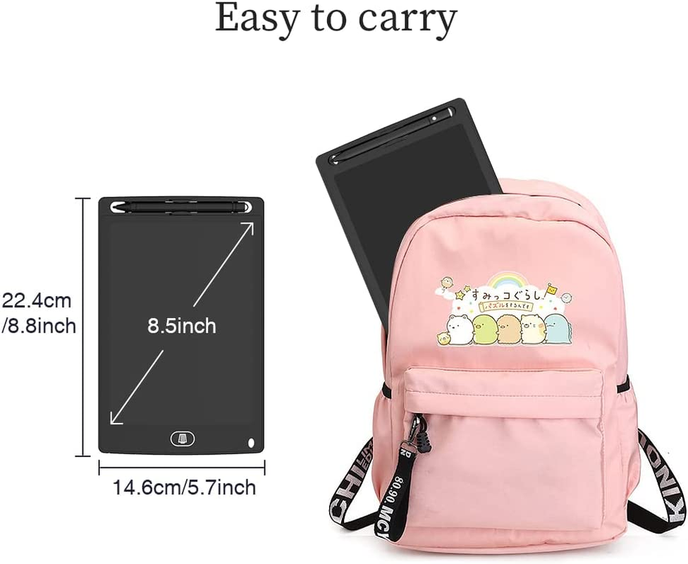 [2 Pack] 8.5 Inches LCD Writing Tablet with 2 Magnets,Tiqus Magnetic Electronic Ewriter Kitchen Memo Notice Fridge Board Magnetic Daily Planner Checklist (Single Color Black)