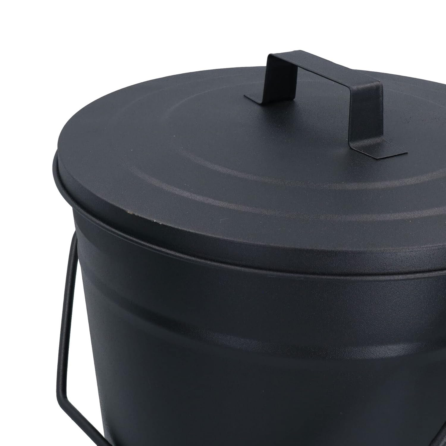AB Tools Coal Bucket & Lid Black Metal Ash Tidy Bin Coal Carrier Fire Log Burner Kindling image number 5