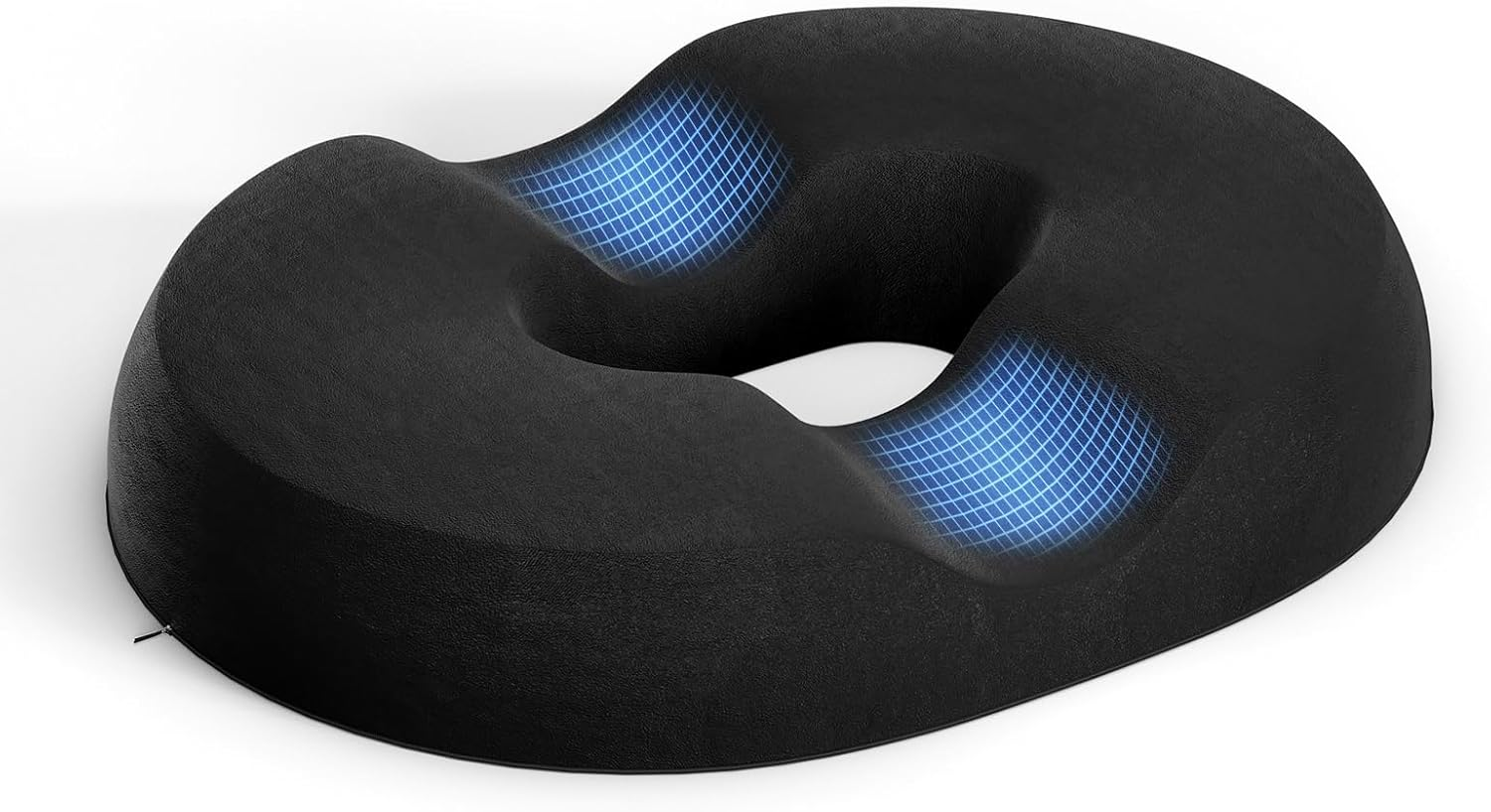 LEFAFA Donut Pillow Hemorrhoid Tailbone Cushion, Premium Memory Foam Seat Cushion, Orthopedic Pain Relief Pillow for Pregnancy, Coccyx, Bed Sores, Post Natal, Sciatica (Black)