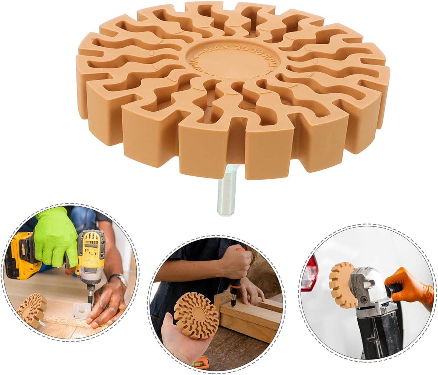 Car Tire Decal Remover Wheel Adhesive Removal Tool for Drill Efficient Sticker and Paint Eraser Wheel for Automotive and Home Use image number 5