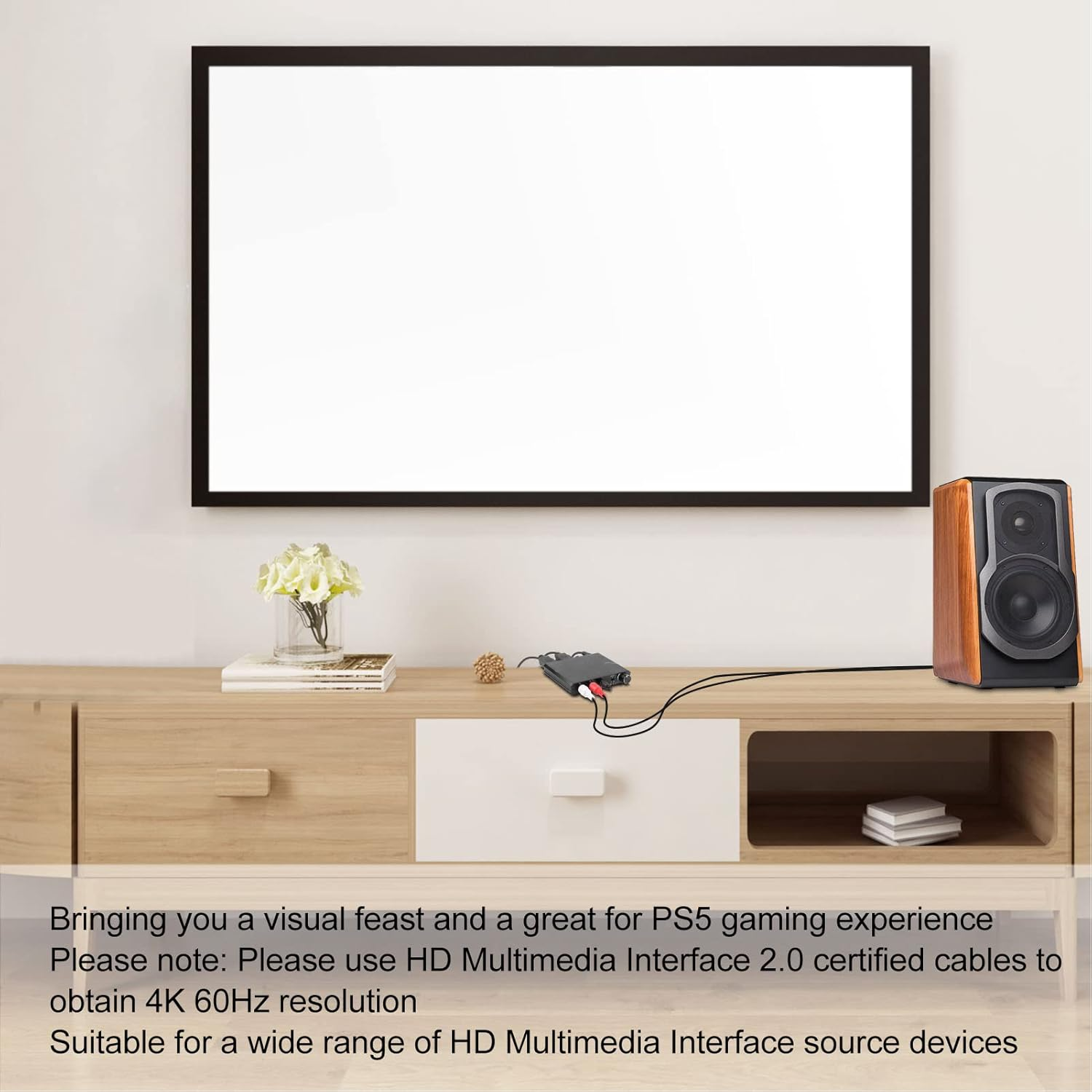 Audio Extractor 4K 60Hz, HD Multimedia Interface Audio Splitter with Volume Control, Sound Extractor for DVD Player, Network Player, Set Top Box, for PS2, for PS3, for PC Laptop image number 4