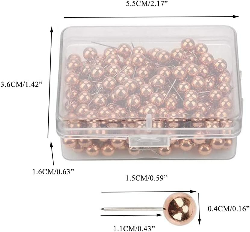 200Pcs round Plastic Head Push Pins Head Push Pins Map Tacks Drawing Pins Map Pins for Pin Board Thumb Tacks (Golden) image number 5