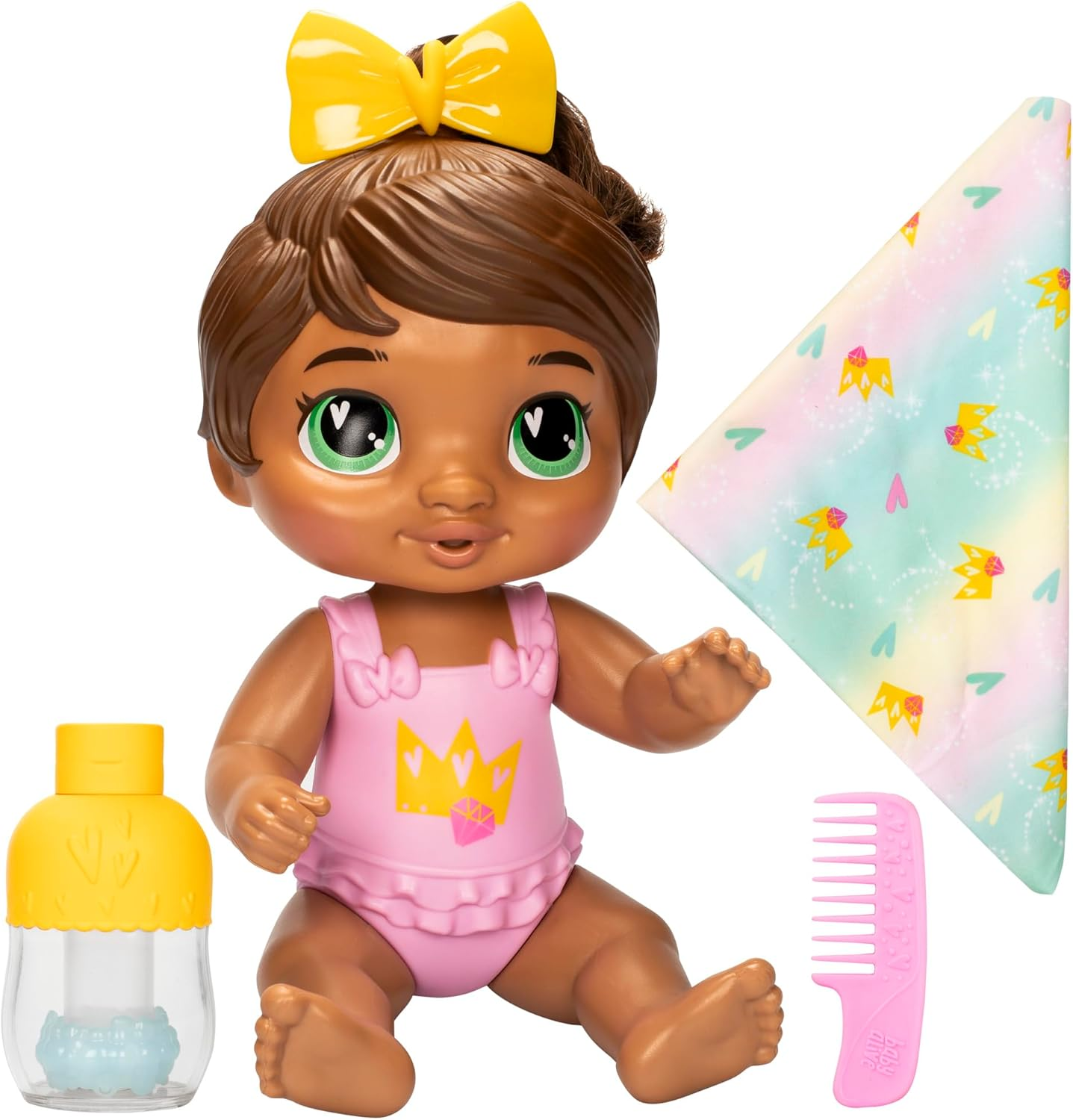 Baby Alive Shampoo Snuggle Sophia Sparkle Brown Hair 11 Inch Water Baby Doll Playset, Toys for 3 Year Old Girls & Boys & Up image number 2