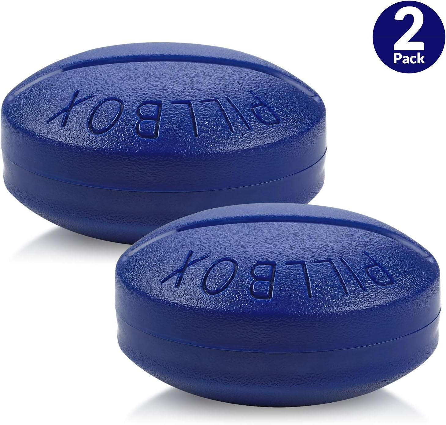 Small Pill Boxes - Pack of 2 - Mini Compact round Portable 4 Compartment Travel Pills Case Organizer, Vitamin and Medication Dispenser Holder for up to 4 Times a Day, BPA Free Pill Reminder image number 4