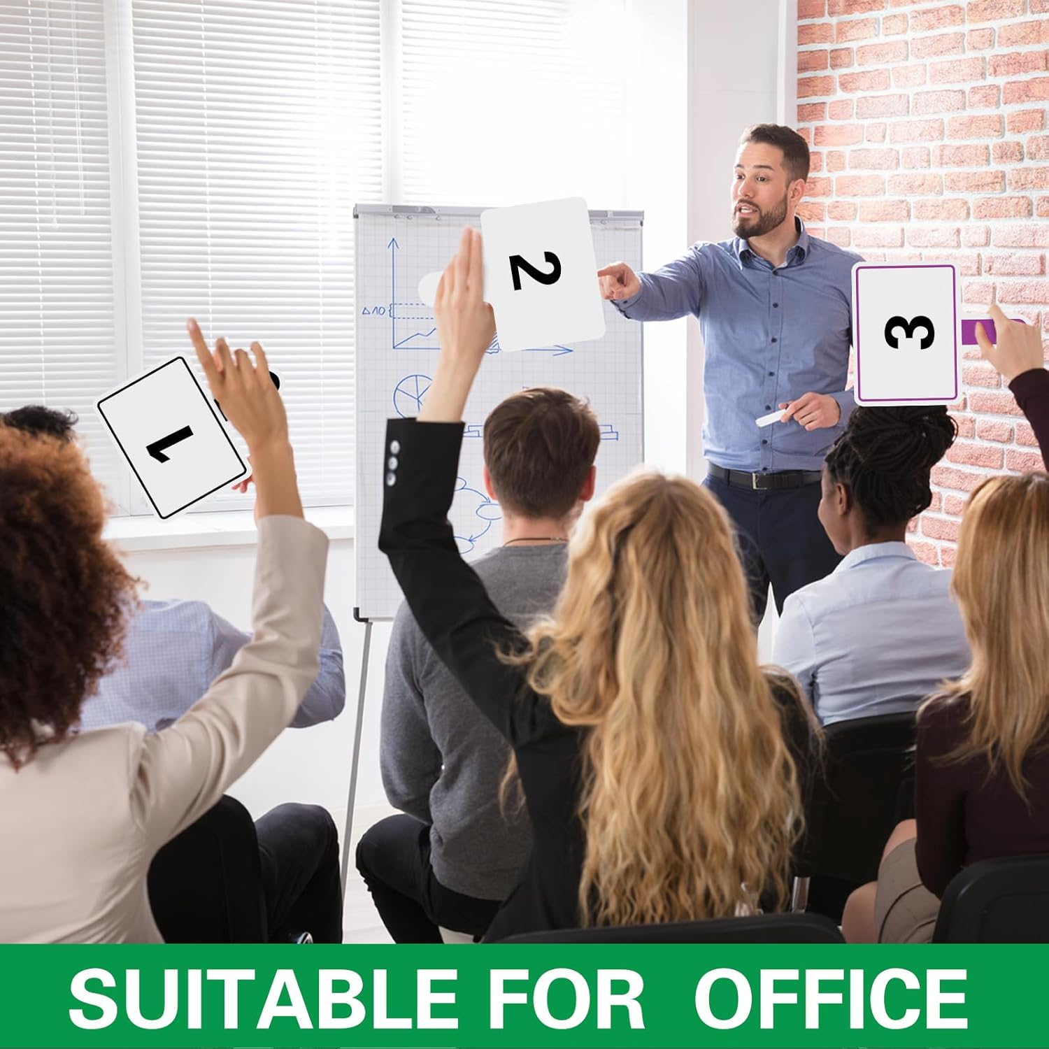 Crtiin 40 Pcs Dry Erase Paddles Auction Paddles Mini Dry Erase Board Small Handheld Double Sided Whiteboard Quick Response Answer Board for Student, Teaching, Bidding, Voting, Classroom, Bridal Shower image number 3