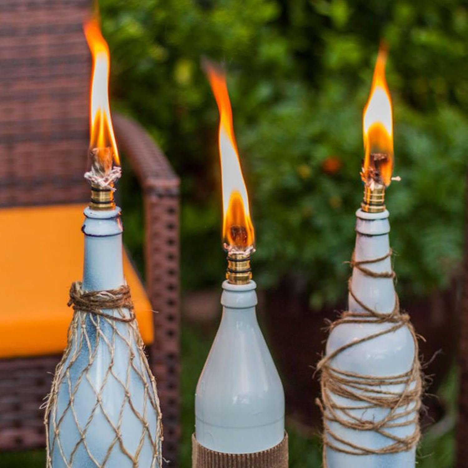 Tiki -Fackeldocht Outdoor Patio Light Backyard Torches - Sbing Set for Burners in Bottle Contains - Durable Drying, Lamp Cover - Copper Wine Bottles in a Bell image number 6