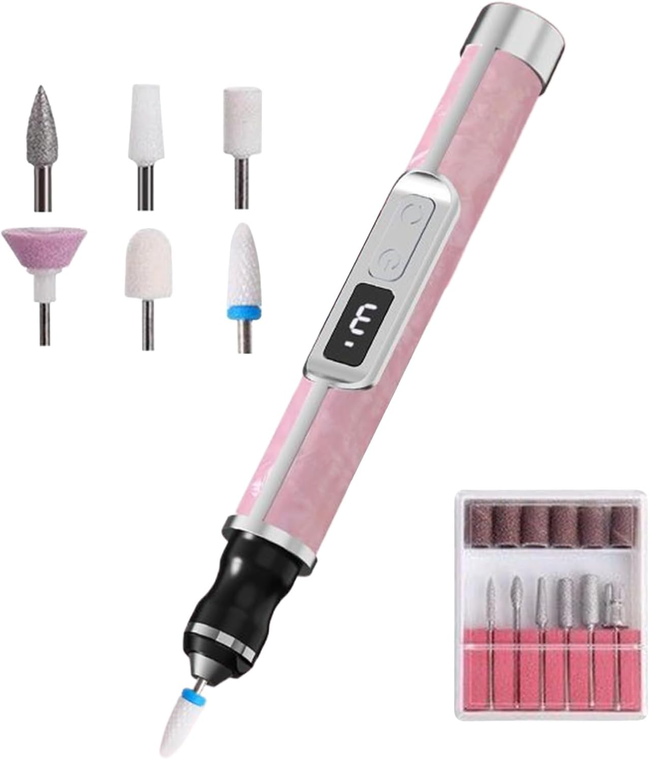 Rrlihjgu Electric Nail File - 3 Speeds Fingernail Grinding Tool,Portable Thick Toenail Fingernail Grinder for Women Girls Men Travel Outdoor Home Foot Callus Removal