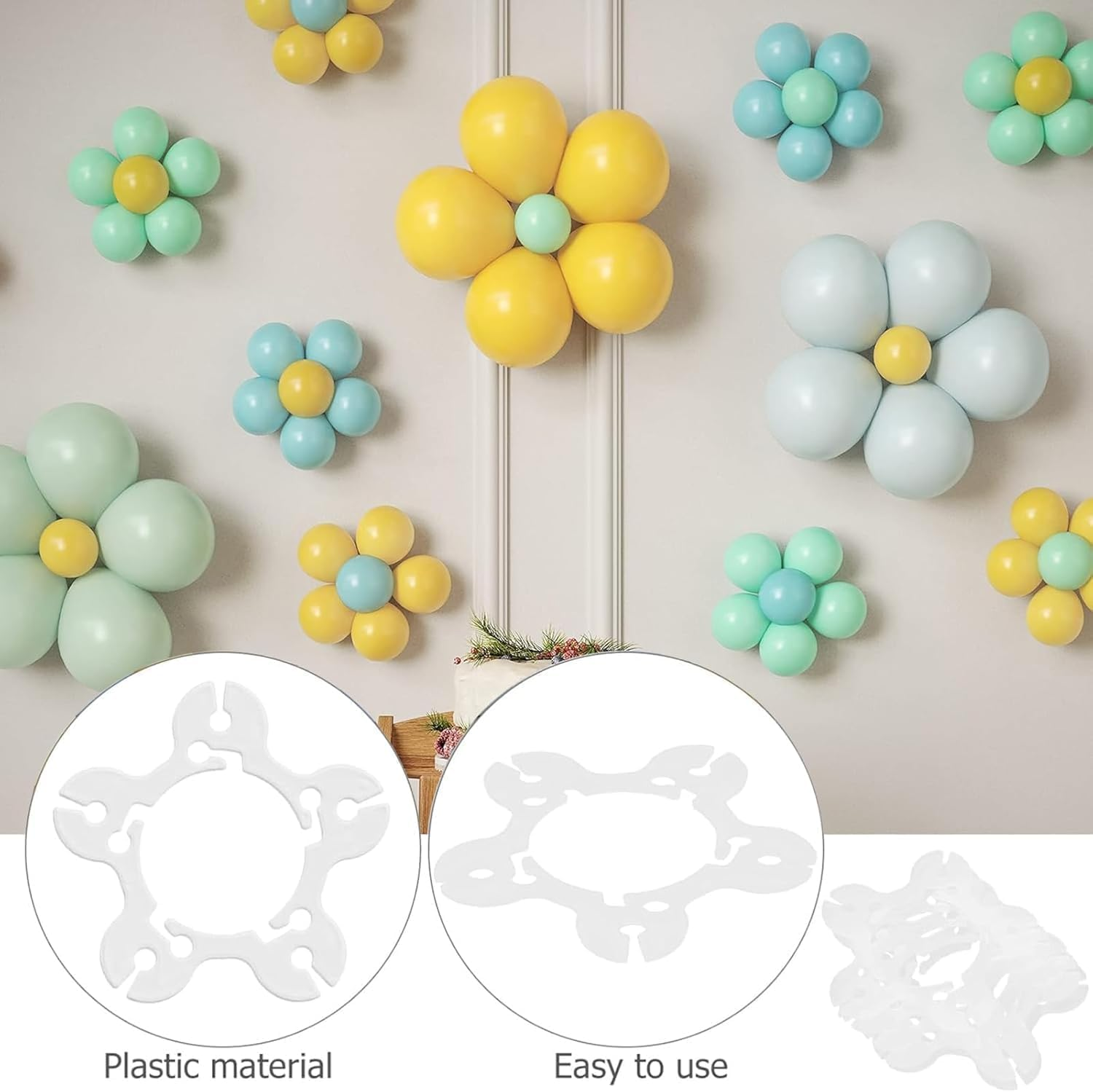 Balloon Connectors Clips, 100Pcs Balloon Clips Balloon Connectors Clip Holder,White Balloon Connectors Clip Holders,Plastic Balloon Connectors Clip Holder,Balloon Clips Connectors Clip Holder for Arch image number 1