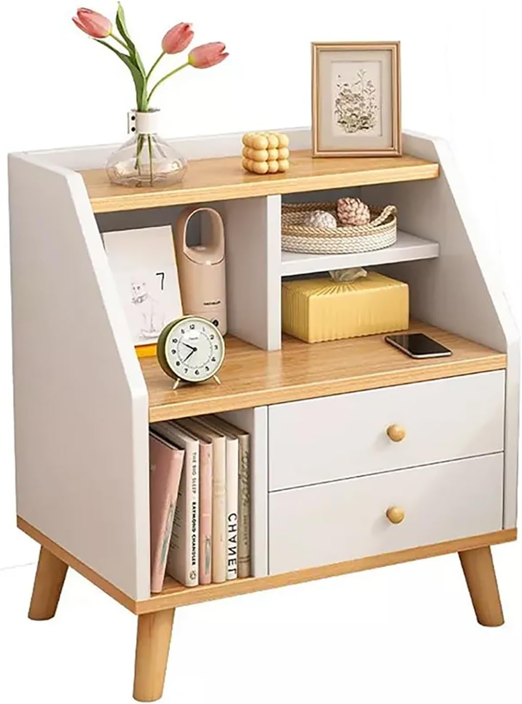 Memocastle Modern Wood Sideboard: Wall-Mounted Storage Cabinet - Buffet with Locker Design for Dining Room and Living Room (Rustic Oak Colour)