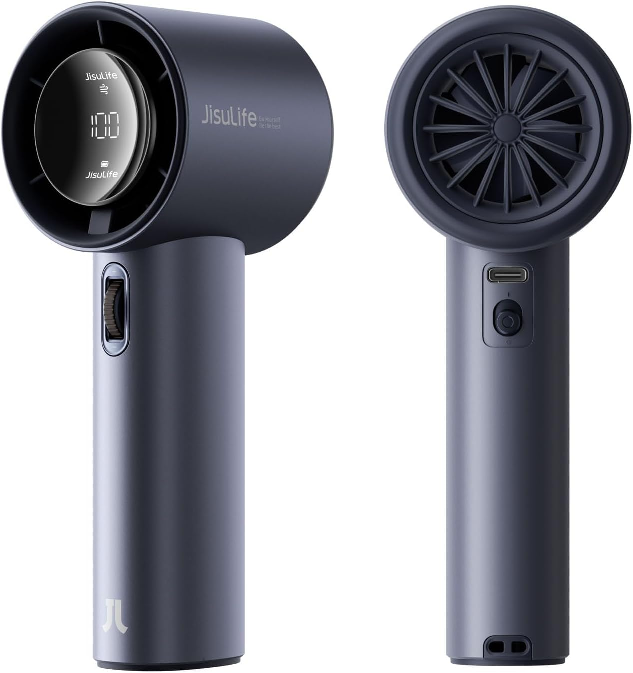 JISULIFE Handheld Fan Pro1,Speed(1-100) Adjustable Mini Portable Fan,3600Mah Battery Rechargeable Personal Fan,Digital Display,For Women Men Travel/Camping/Outdoor-Blue
