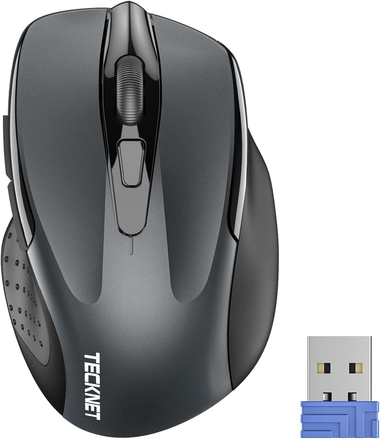 TECKNET Wireless Mouse, 2.4G Ergonomic Optical Mouse, Computer Mouse for Laptop, PC, Computer, Chromebook, Notebook, 6 Buttons, 2600 DPI, 5 Adjustment Levels