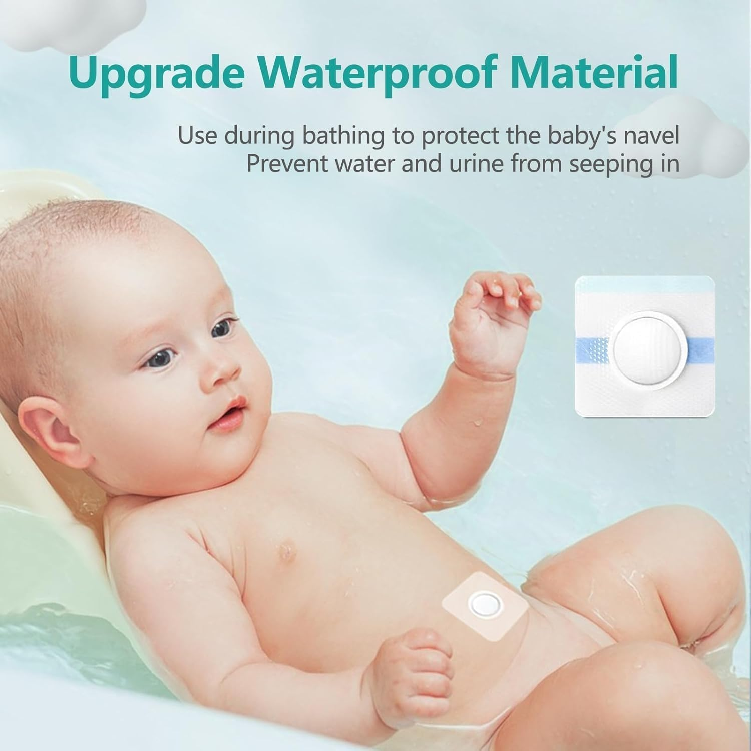 Baby Belly Navel Patches, Cotton Pads for Baby Belly Button Hernia, Infant Essentials Must Haves (7 Pcs) image number 2