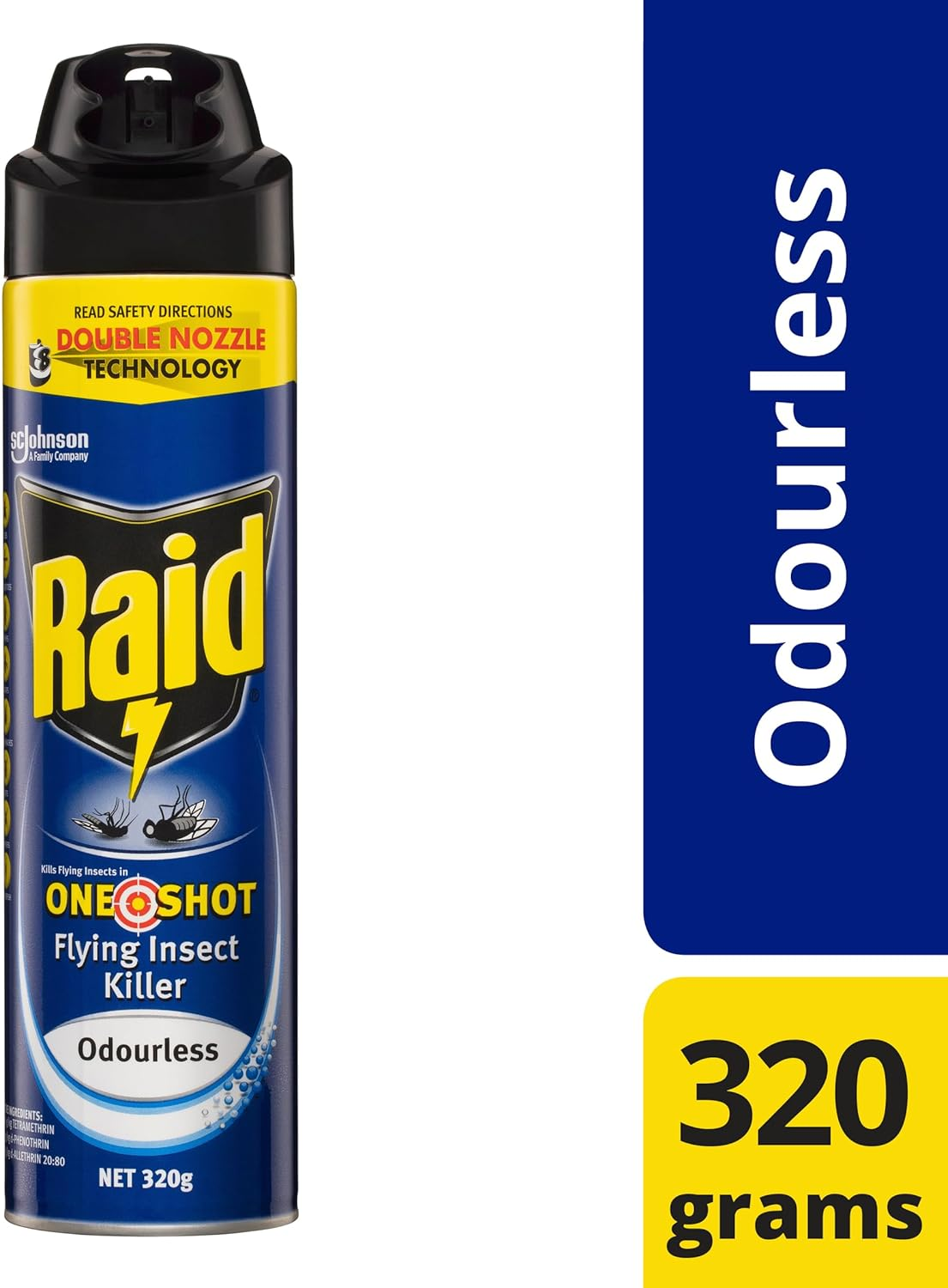 Raid One Shot Pest Odourless Flying Insect Killer Spray 320 G image number 1
