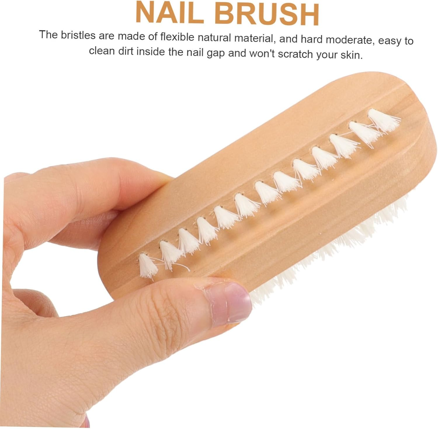 DRESSOOS 4Pcs Double Sided Wooden Nail Brush with Flexible Natural Bristles for Fingernail and Toe Cleaning Hand Scrubbing Tool Suitable for Men Women Kitchen Bathroom and Pet Random Color image number 5