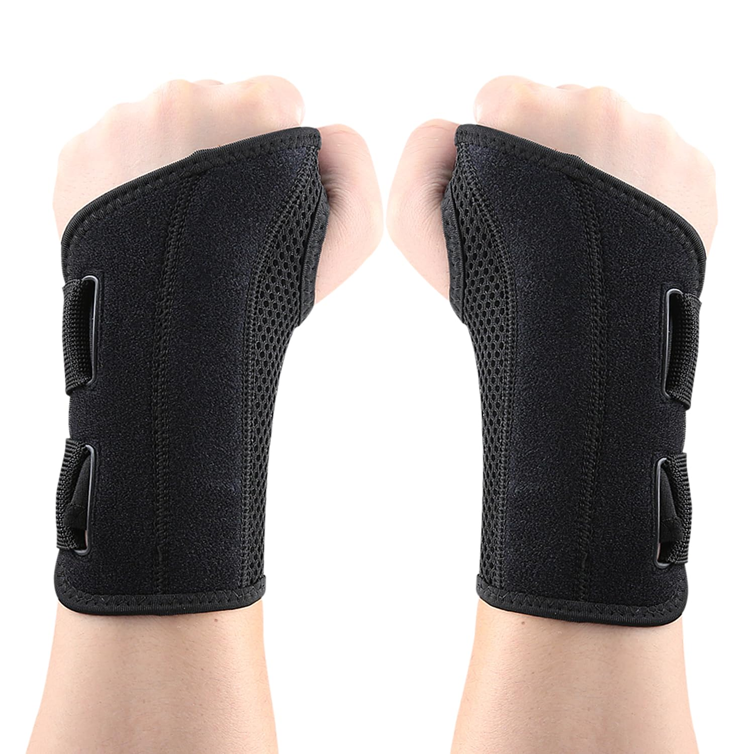 Wrist Brace Relief Wrist Joint Sports Sprain Carpal Tunnel Protector Night Day Wrist Splint Compression Hand Support Wrist for Men and Women (Right+Left) image number 6