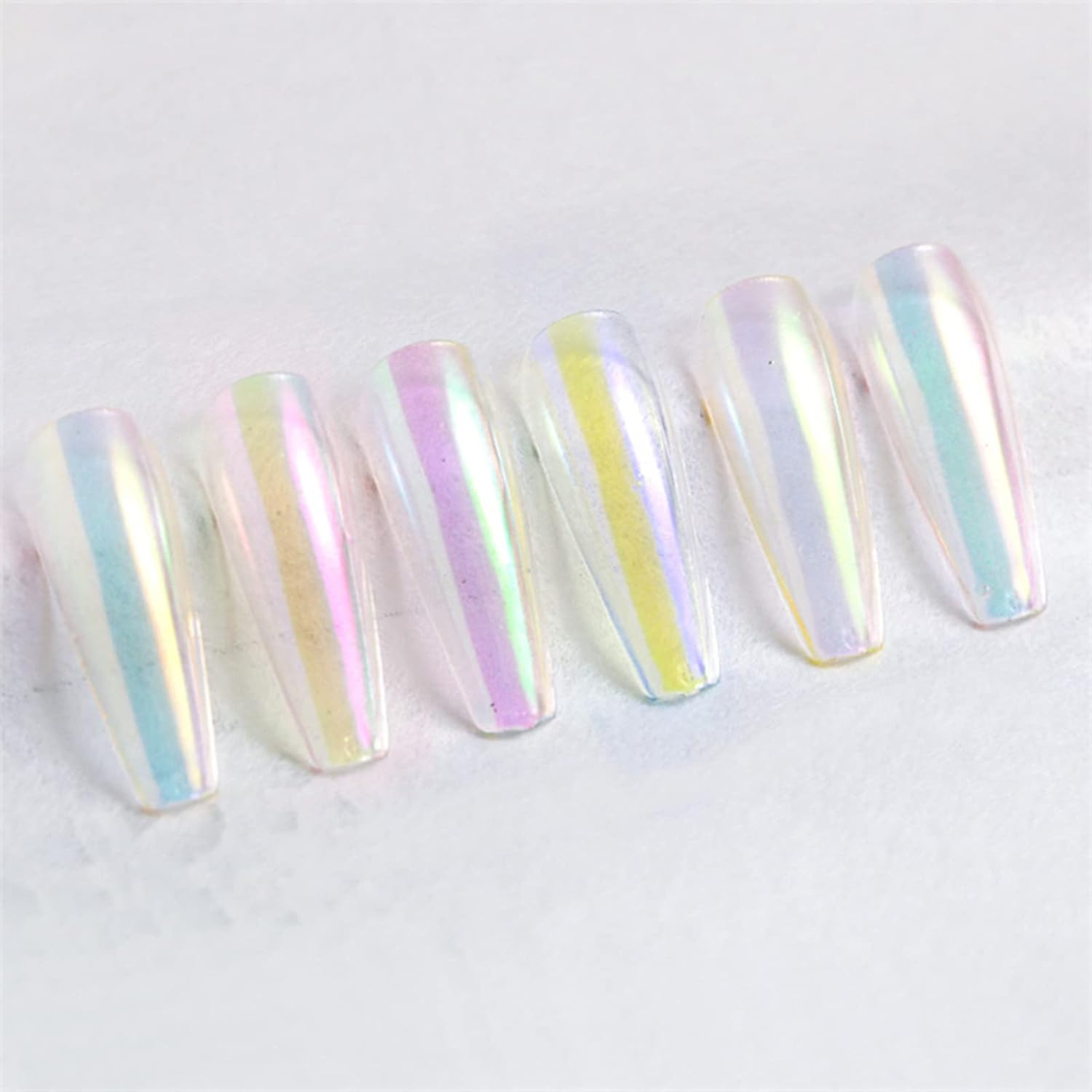 Joyeee Nail Art Glitter Aurora Effect Sparkling Decoration Pigment Set, Salon DIY at Home Shiny Powder for Face Body, Party Wedding Card Making Xmas Gift Kit, 6 Colors