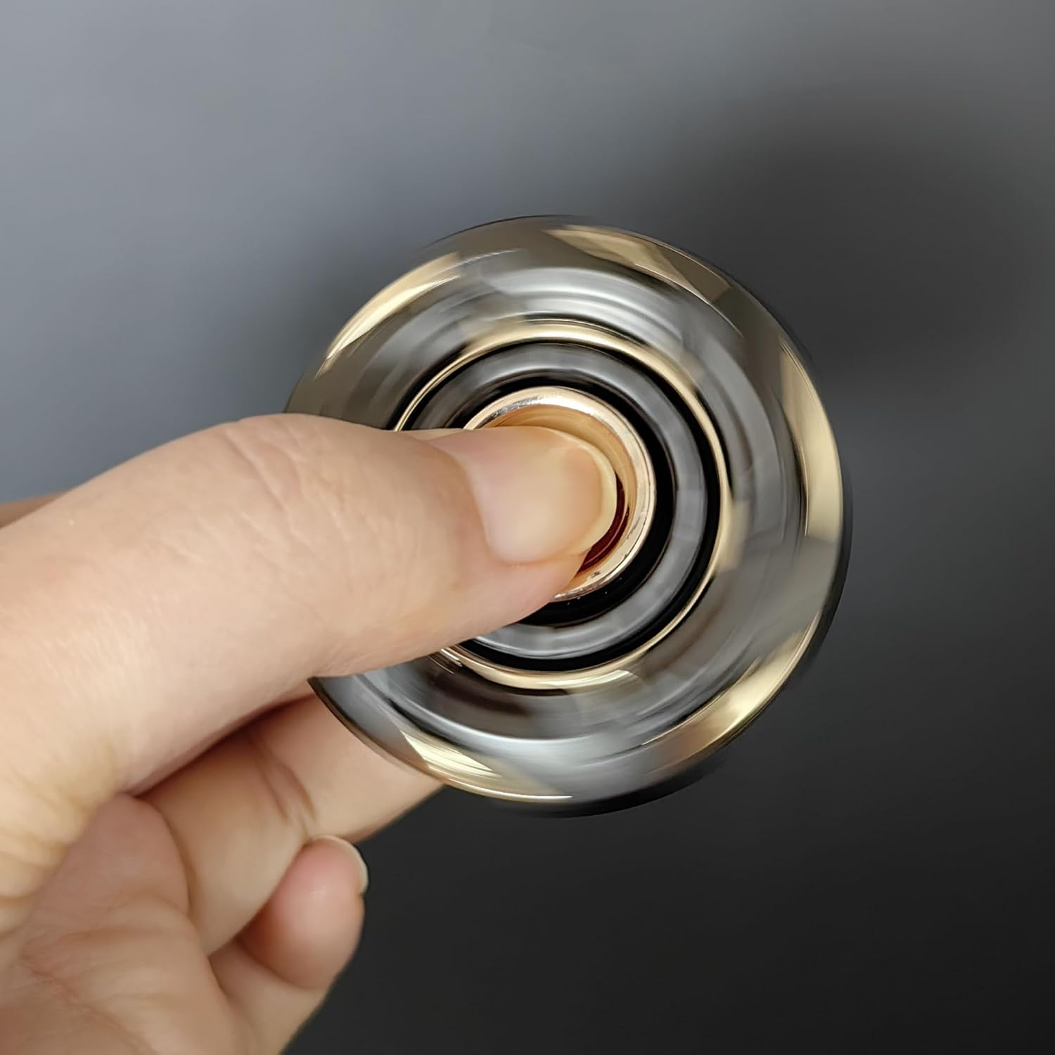 T-Conceal EDC Fidget Sliders Open Armor Spinning Top Fidget Toy Stress Relief for Adults Magnetic Metal (Gold Grey) image number 5