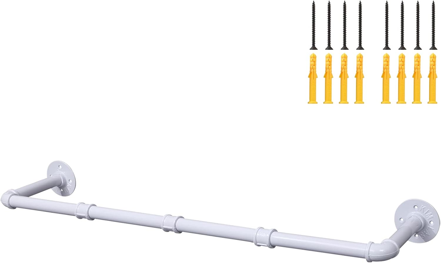 Industrial Gold Pipe Clothing Rack, Wall Ceiling Mounted Clothes Garment Rack 30'', Iron Golden Pipe Clothes Hanging Bar, Heavy Duty Metal Rod for Retail Display Closet Storage